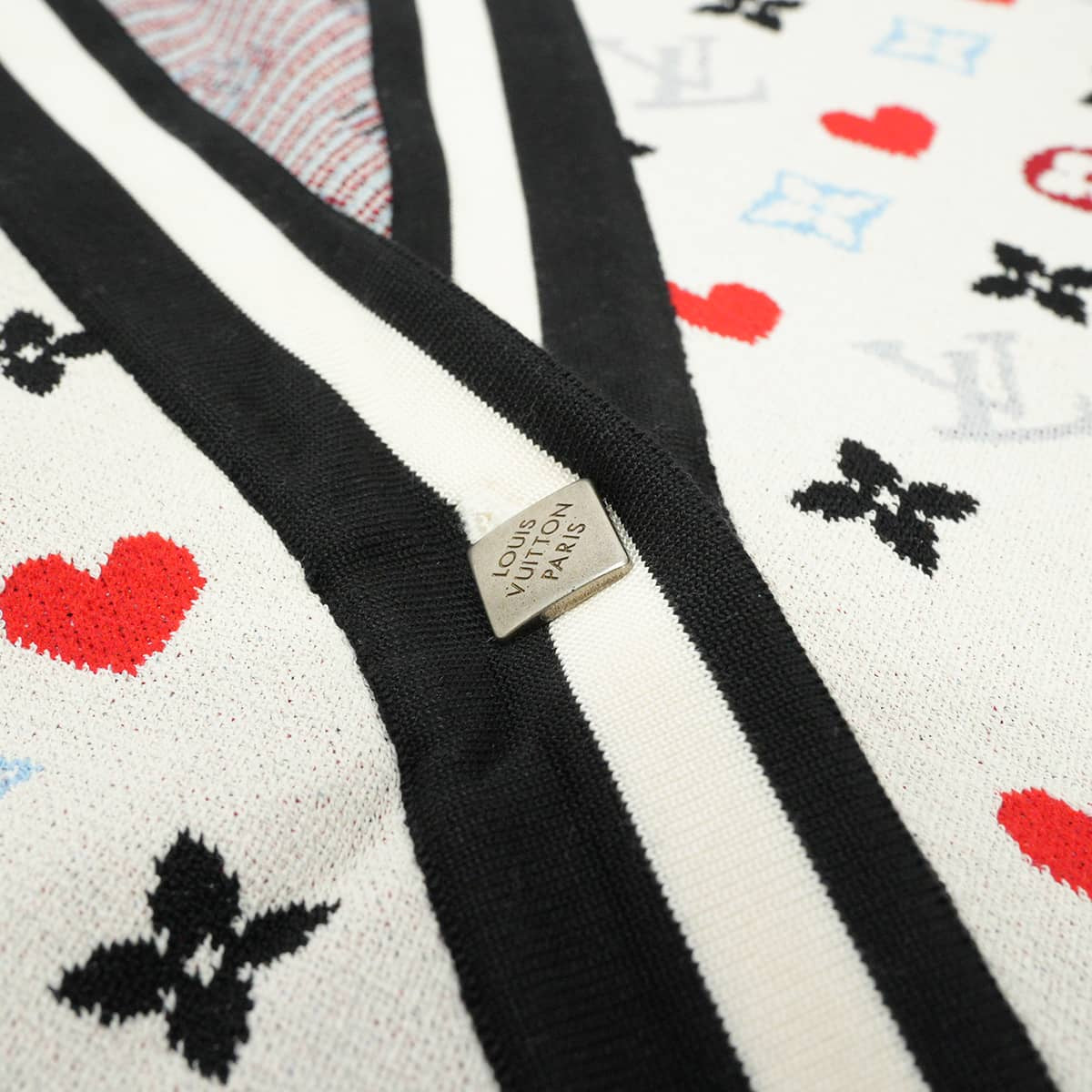 [Pre-loved] 2021 Cruise Collection LOUIS VUITTON Knit Women's Short-Sleeve Cardigan Game On Multicolor Reyon/Polyester/Nylon #L FKKC98AD3[LIKE NEW][Authentic]