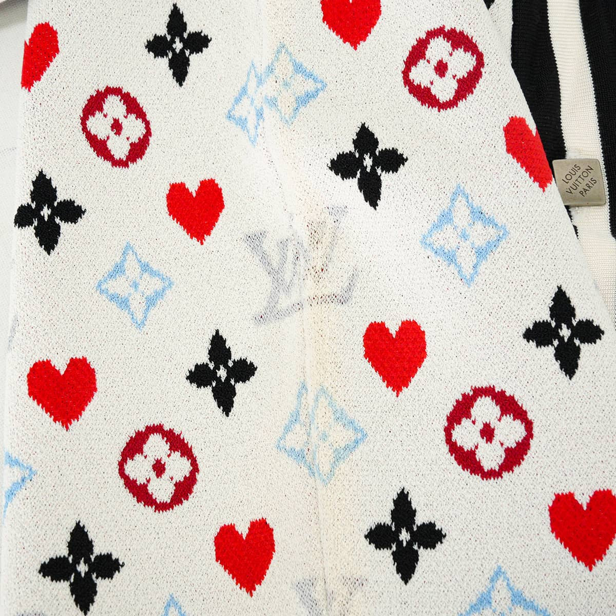 [Pre-loved] 2021 Cruise Collection LOUIS VUITTON Knit Women's Short-Sleeve Cardigan Game On Multicolor Reyon/Polyester/Nylon #L FKKC98AD3[LIKE NEW][Authentic]