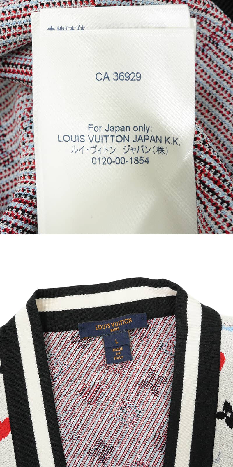 [Pre-loved] 2021 Cruise Collection LOUIS VUITTON Knit Women's Short-Sleeve Cardigan Game On Multicolor Reyon/Polyester/Nylon #L FKKC98AD3[LIKE NEW][Authentic]