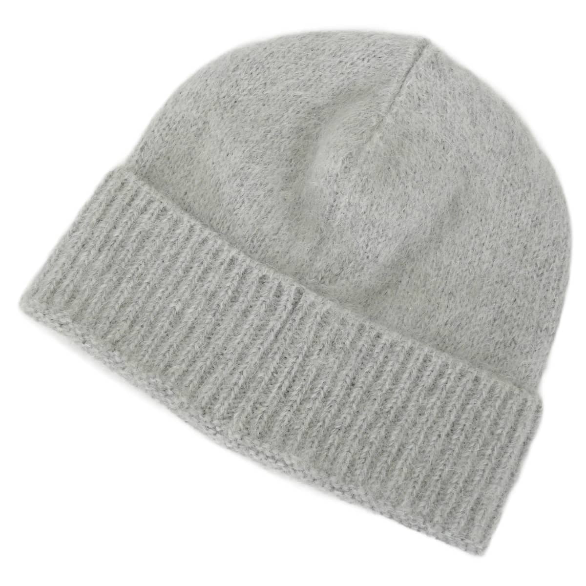 2025AW Miu Miu Knit cap Hat Beanie Logo #M Grey mohair 5HC378[EXCELLENT][Authentic]