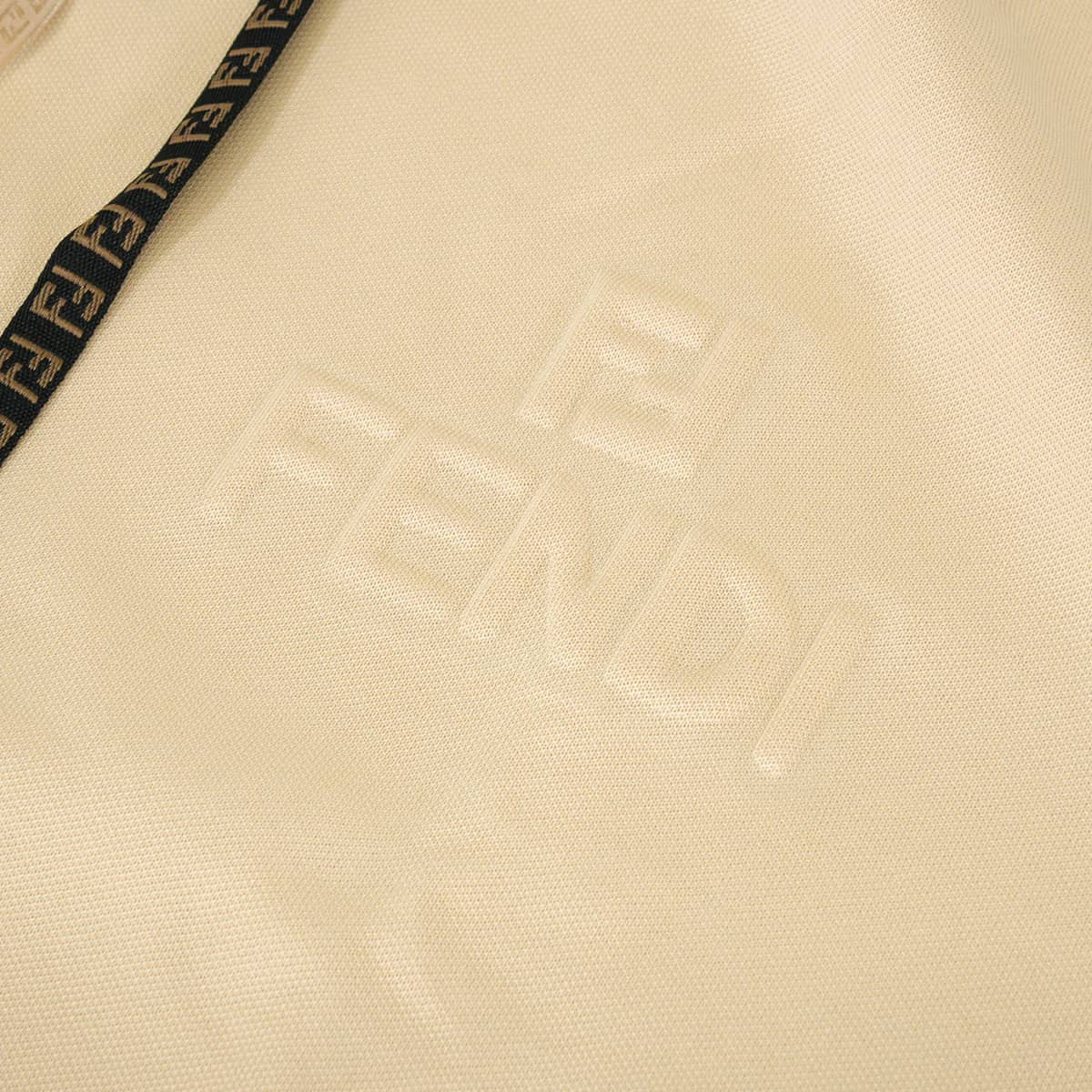 2021SS FENDI Hooded sweatshirt Reversible zip-up hoodie logo Zucca pattern Beige Polyester/Cotton #L Silver HW FAF142AGM7[EXCELLENT][Authentic]