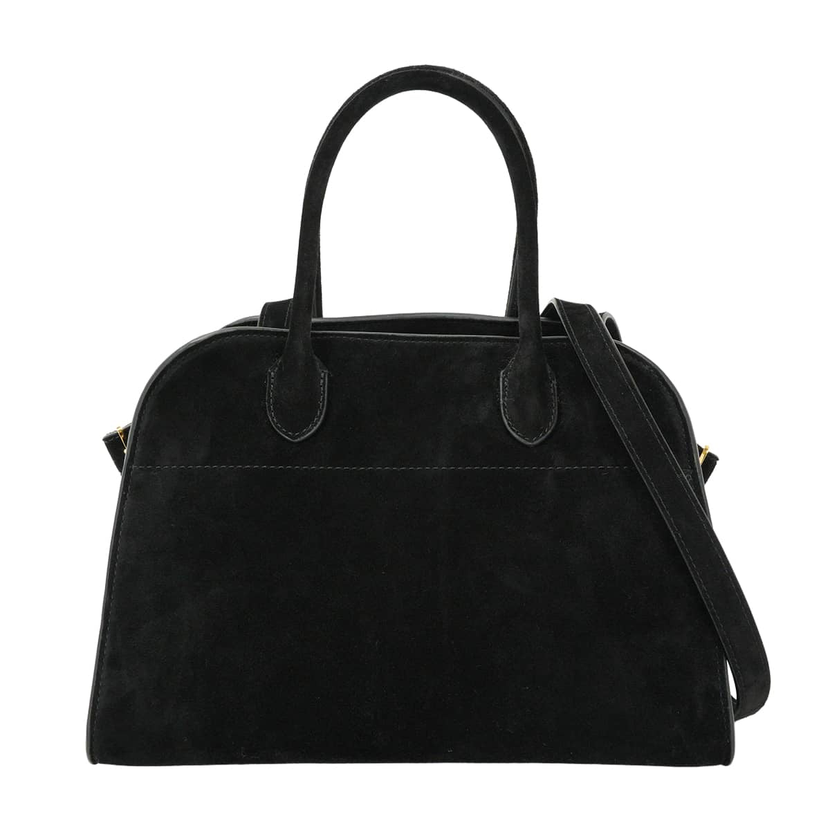 The Row Handbag Soft Margaux 10 Noir (Black) suede Gold HW W1190[EXCELLENT][Authentic]