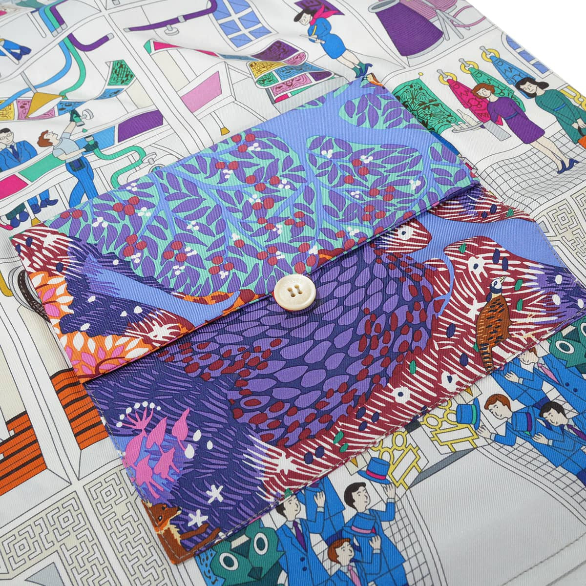 [Pre-loved] HERMES tote bag Petit H Maison Decare English-style garden Multicolor Silk100%[LIKE NEW][Authentic]