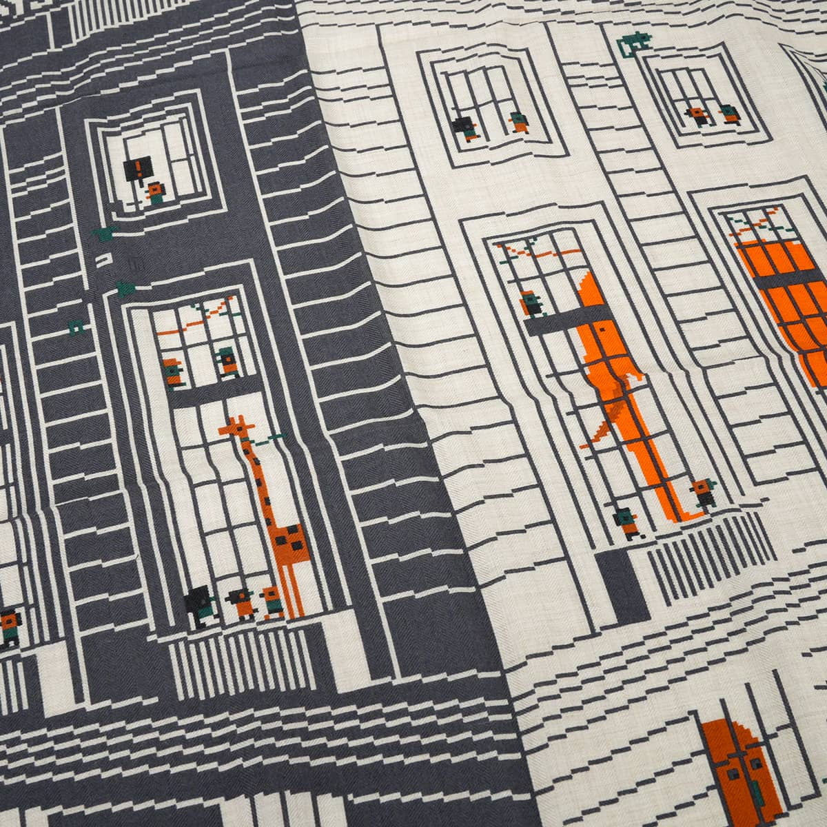2024AW HERMES scarf Carre H 100 Fauvre Party Naturel/Taupe/Orange Cashmere/Silk H103808T 01[EXCELLENT][Authentic]