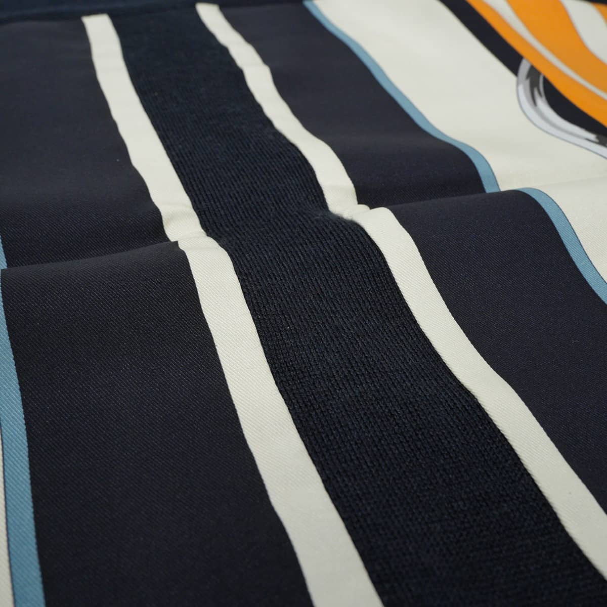 HERMES Knit Women's Twillaine Long Sleeve Top Tattersall Navy/Multicolor Cashmere/Silk #34[EXCELLENT][Authentic]