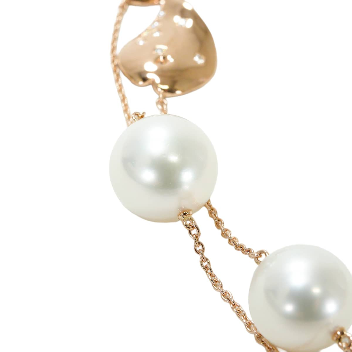 MIKIMOTO necklace Station Les Petals Places Rose VendomePink gold K18PG/Pearl(Akoya Pearl)/Diamond PP-205321[EXCELLENT][Authentic]
