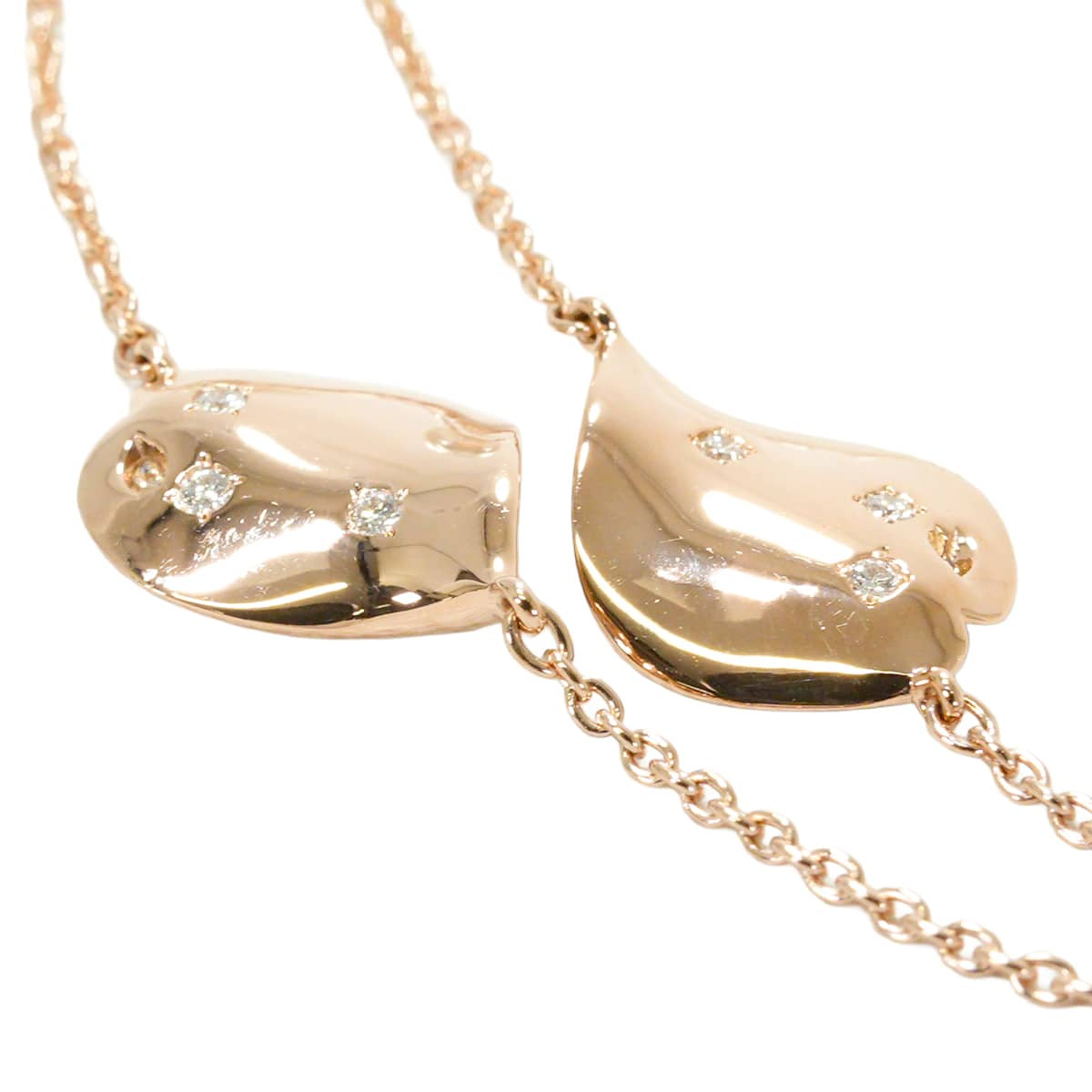 MIKIMOTO necklace Station Les Petals Places Rose VendomePink gold K18PG/Pearl(Akoya Pearl)/Diamond PP-205321[EXCELLENT][Authentic]