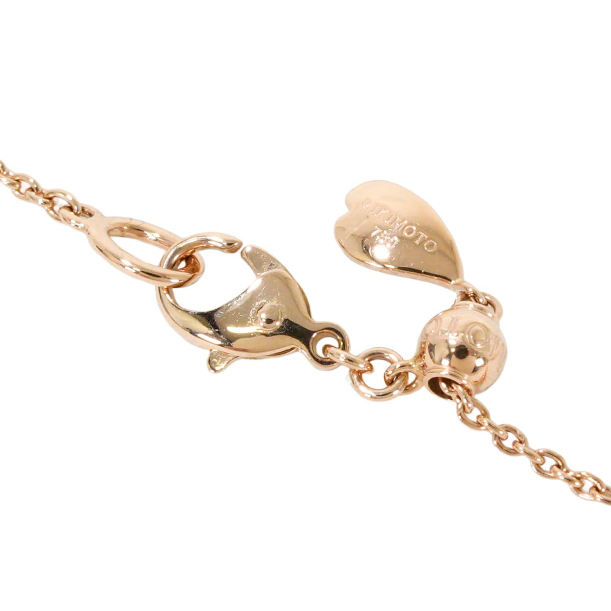 MIKIMOTO necklace Station Les Petals Places Rose VendomePink gold K18PG/Pearl(Akoya Pearl)/Diamond PP-205321[EXCELLENT][Authentic]