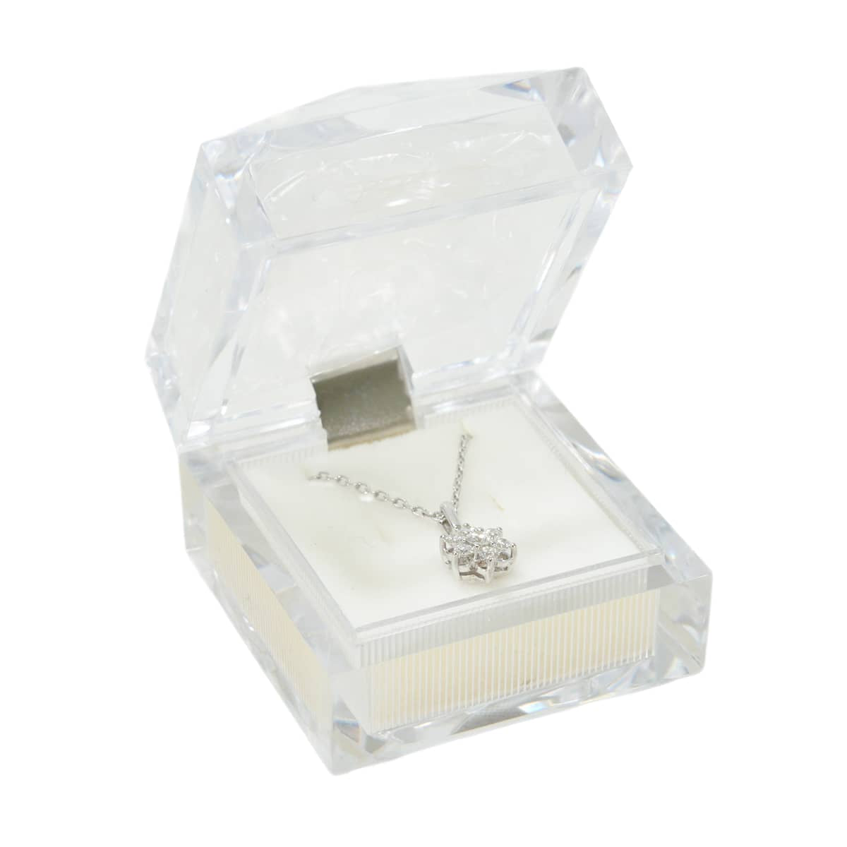 [Pre-loved] MIKIMOTO necklace Pendant Flower Silver K18WG/Diamond[LIKE NEW][Authentic]