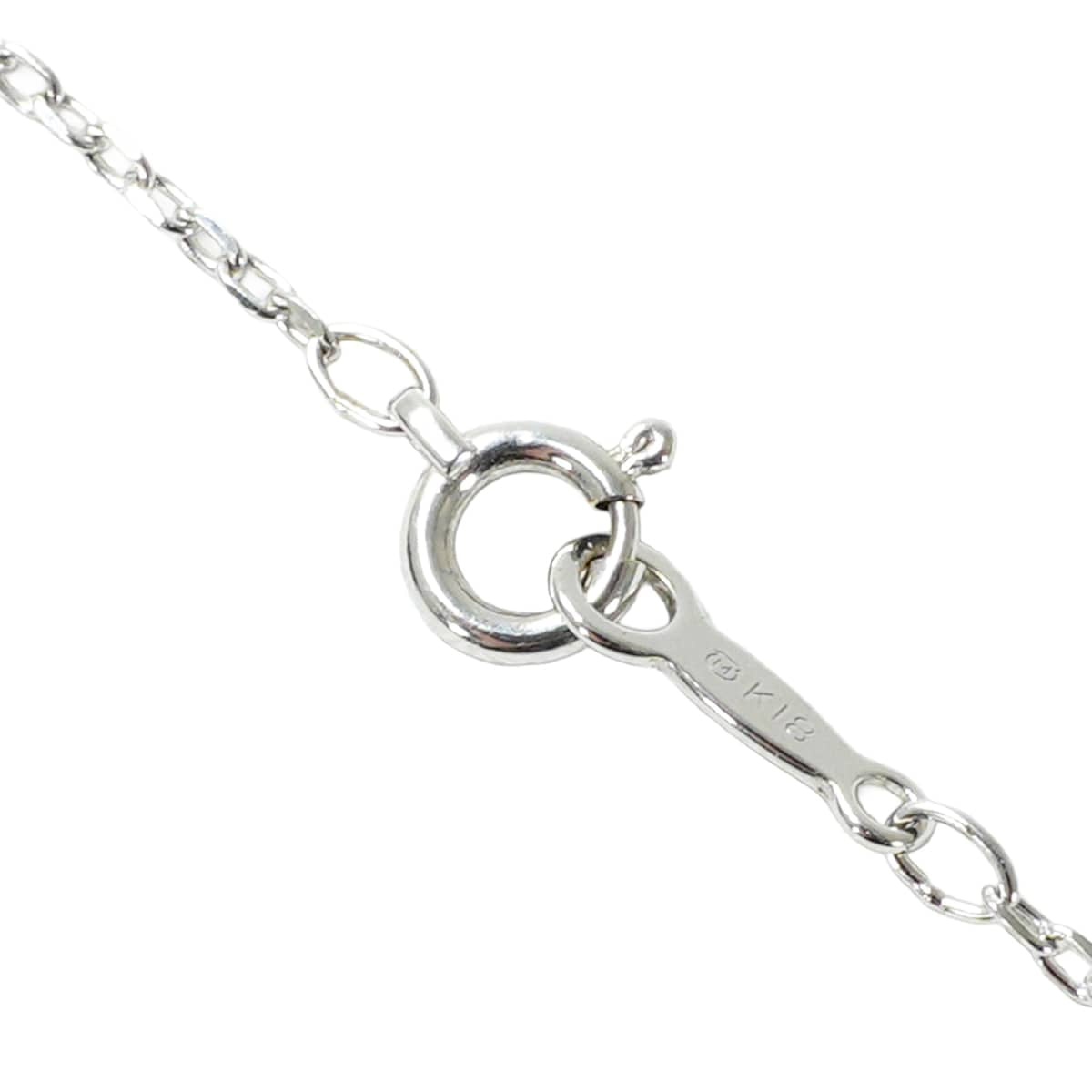 [Pre-loved] MIKIMOTO necklace Pendant Flower Silver K18WG/Diamond[LIKE NEW][Authentic]