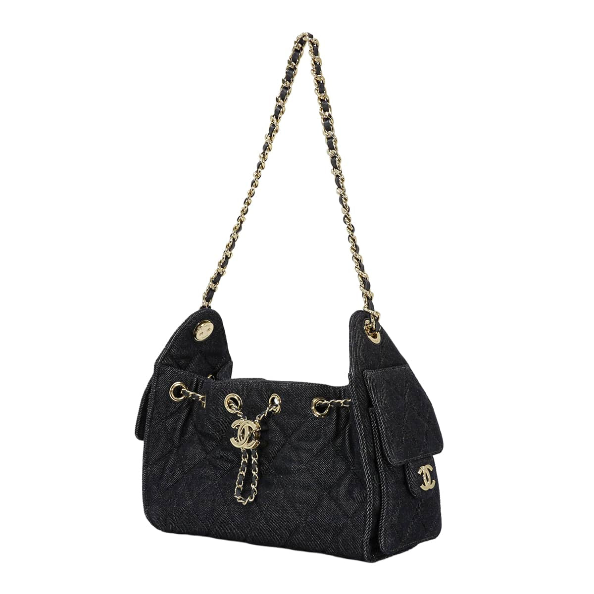 [Pre-loved] CHANEL Shoulder bag CHANEL 25 Matelasse Mini ChainIndigo Denim Champagne Gold HW AS5631[LIKE NEW][Authentic]