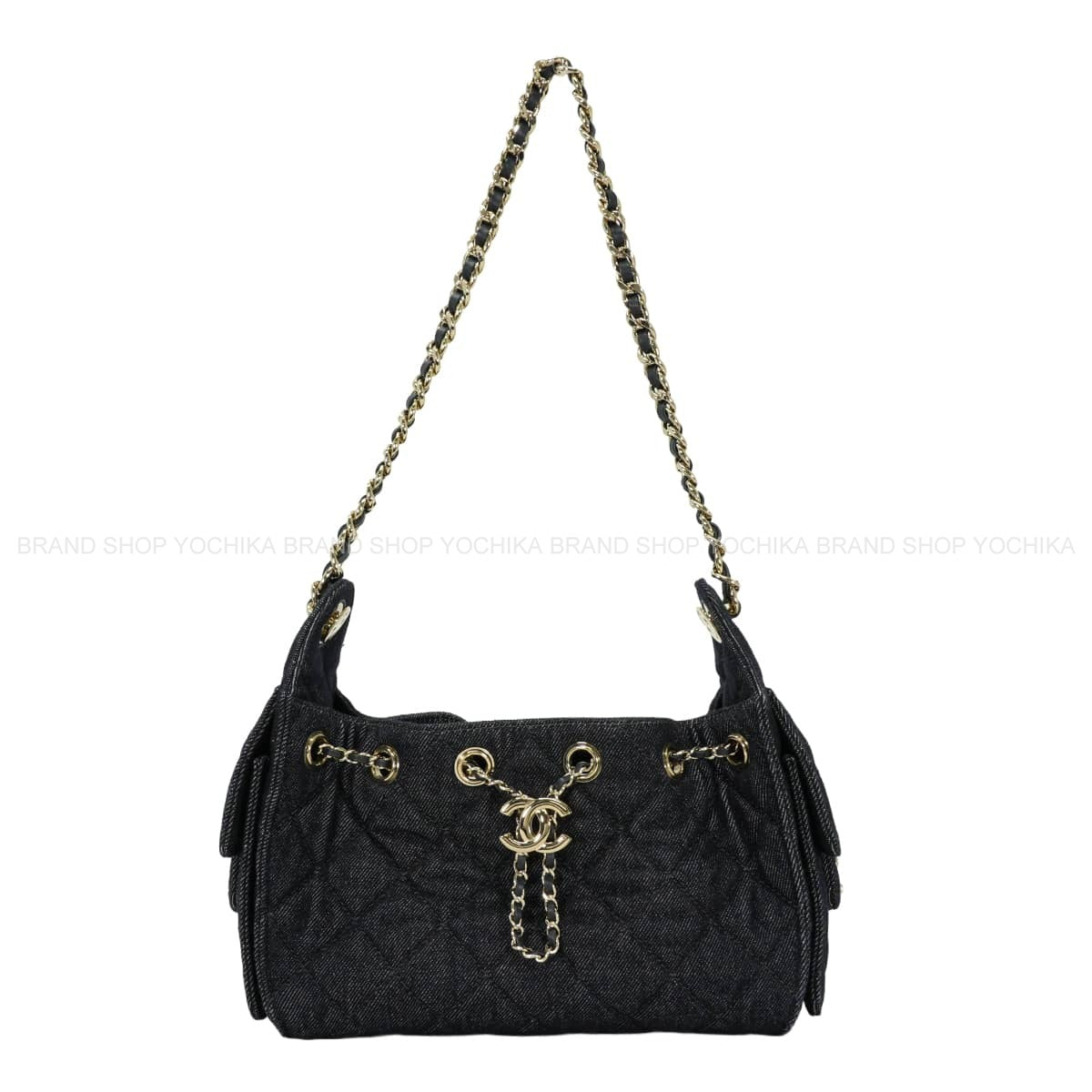 [Pre-loved] CHANEL Shoulder bag CHANEL 25 Matelasse Mini ChainIndigo Denim Champagne Gold HW AS5631[LIKE NEW][Authentic]