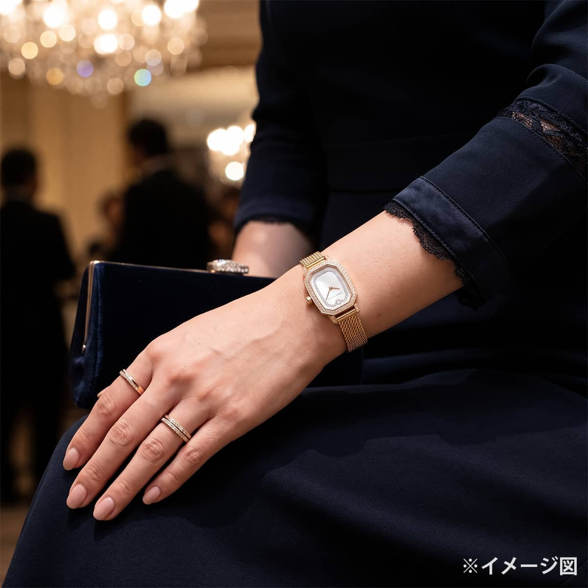 [Pre-loved] HARRY WINSTON Watches Ladies' HW Emerald White Ciel Diamond Bezel K18PG/Diamond/Blue Aquamarine EMEQHM18RR005[LIKE NEW][Authentic]