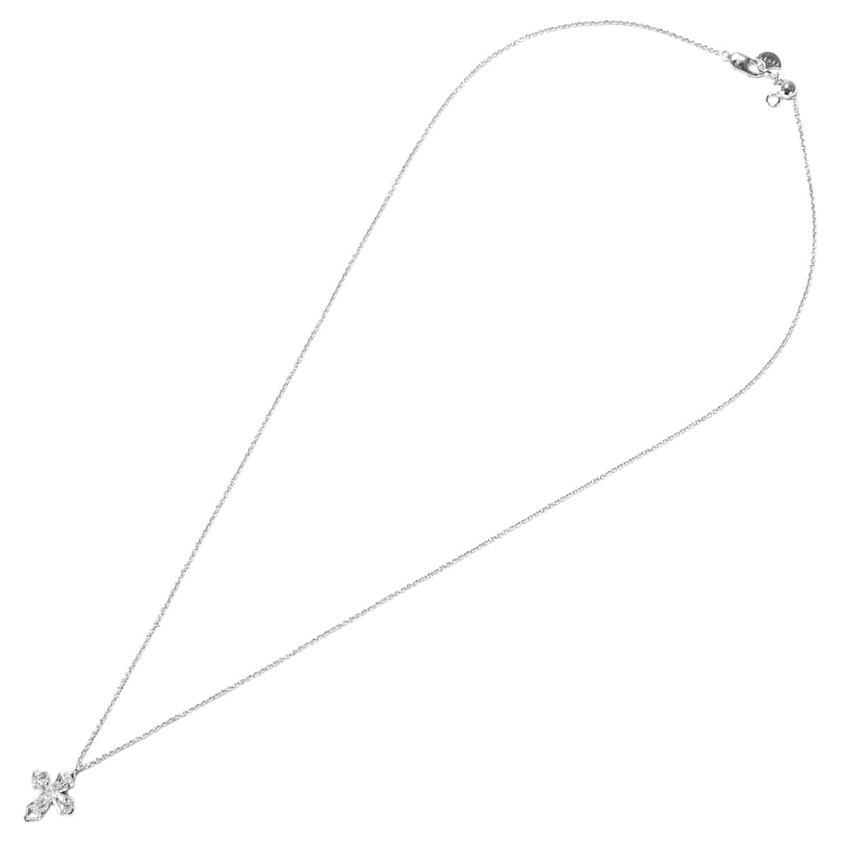 GRAFF necklace Trapezoid Cross Silver K18 Pt950/Diamond[EXCELLENT][Authentic]