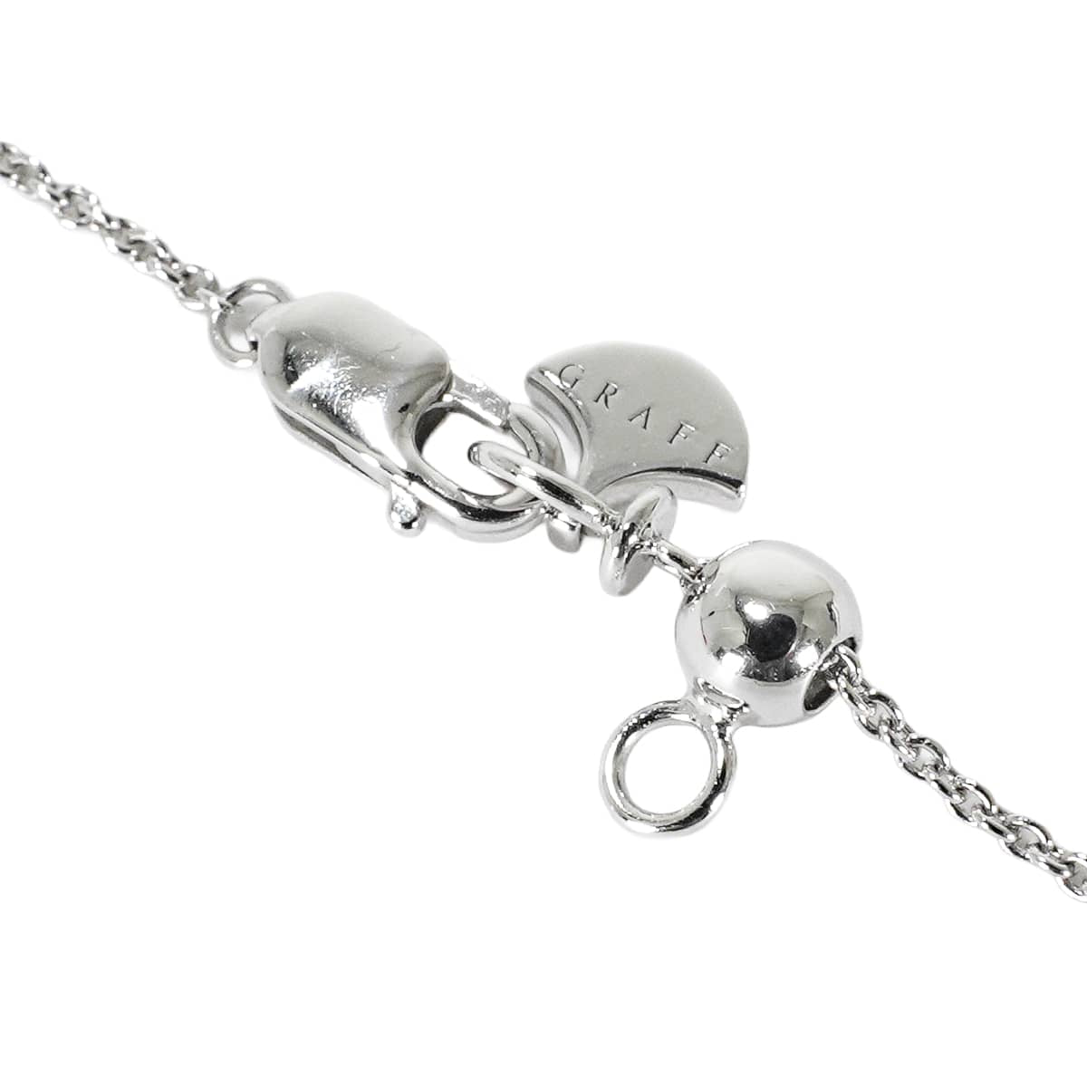 GRAFF necklace Trapezoid Cross Silver K18 Pt950/Diamond[EXCELLENT][Authentic]