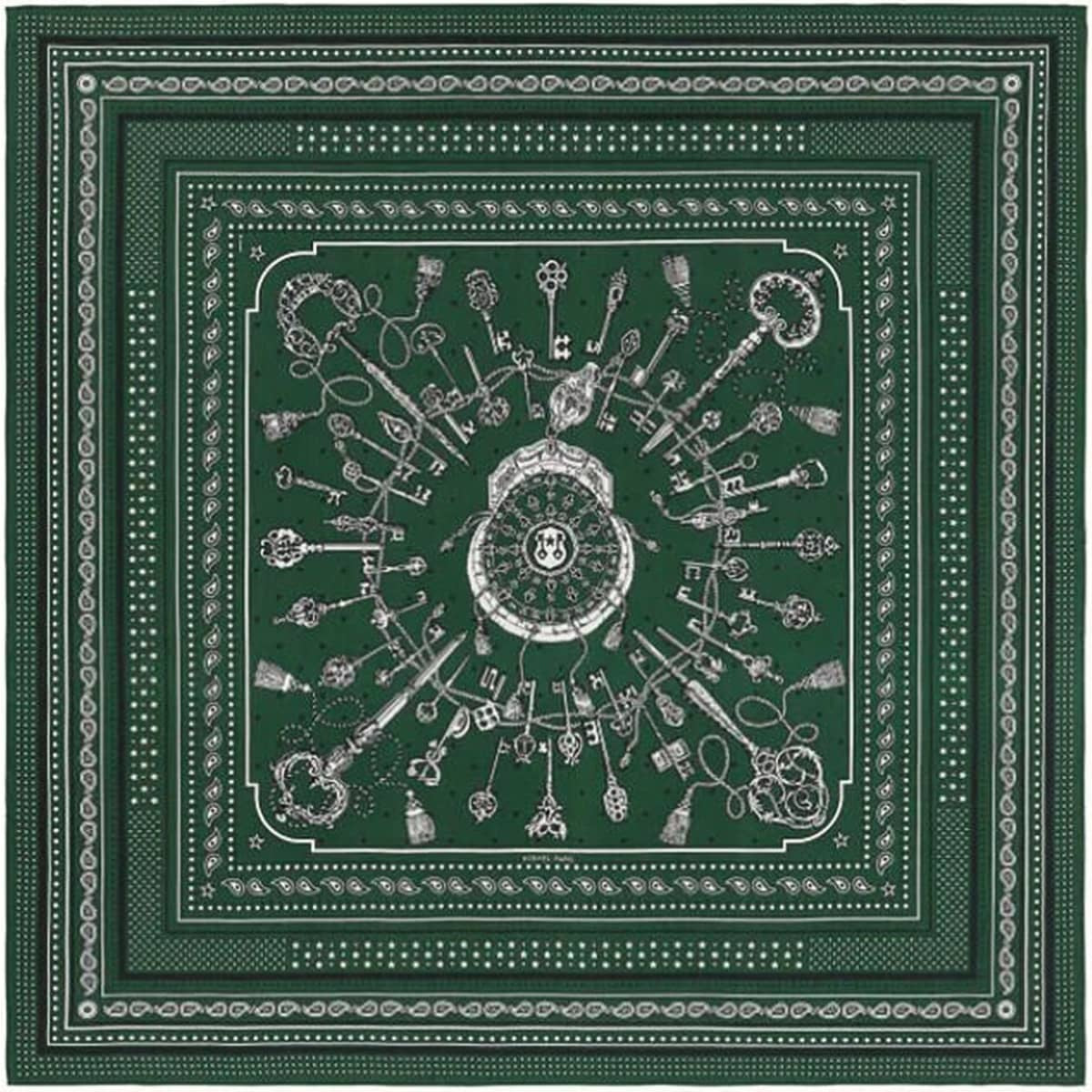 [Pre-loved] 2020AW HERMES scarf Carre 140 Le Cre BandanaVeil/Black/White Cashmere/Silk H1041001[LIKE NEW][Authentic]