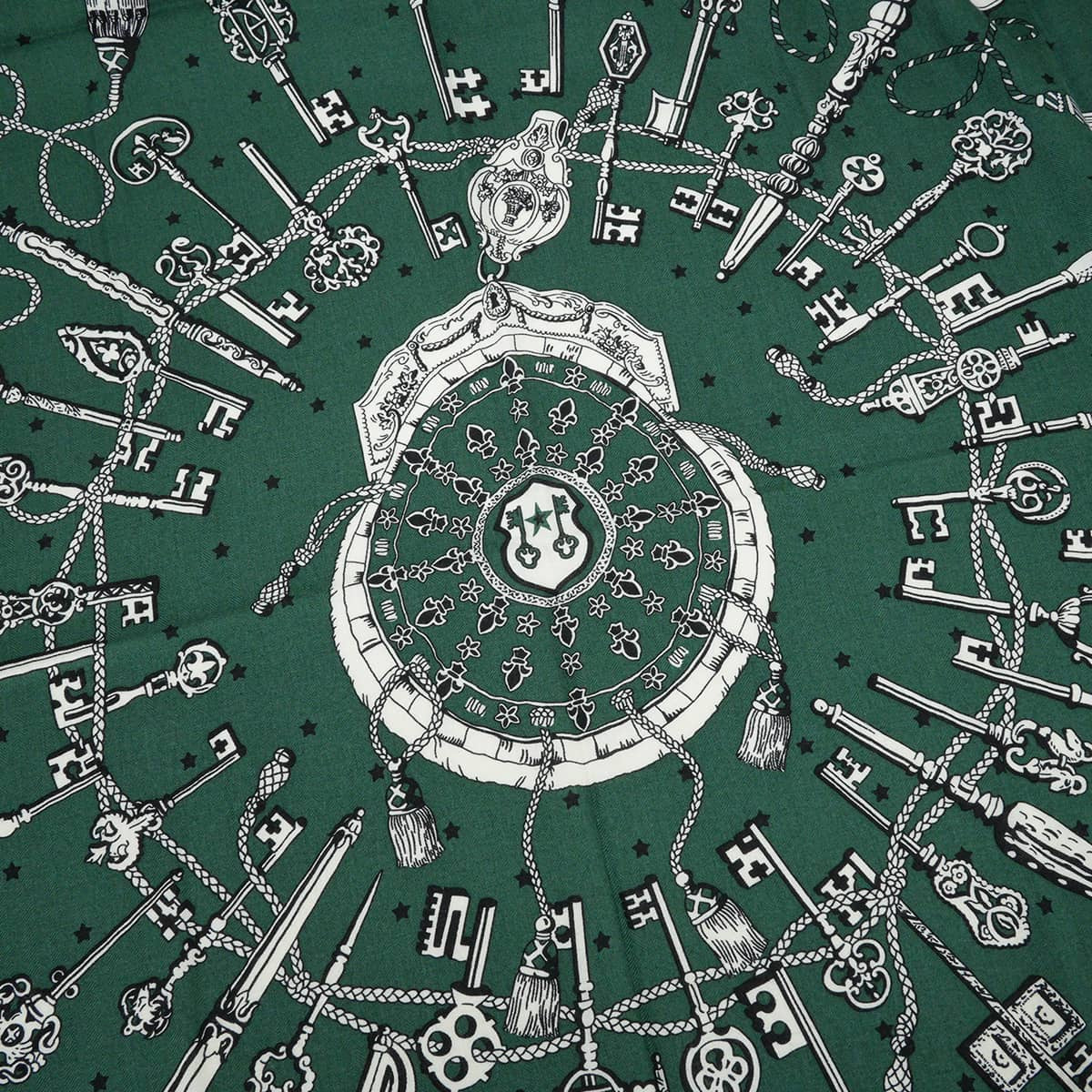 [Pre-loved] 2020AW HERMES scarf Carre 140 Le Cre BandanaVeil/Black/White Cashmere/Silk H1041001[LIKE NEW][Authentic]