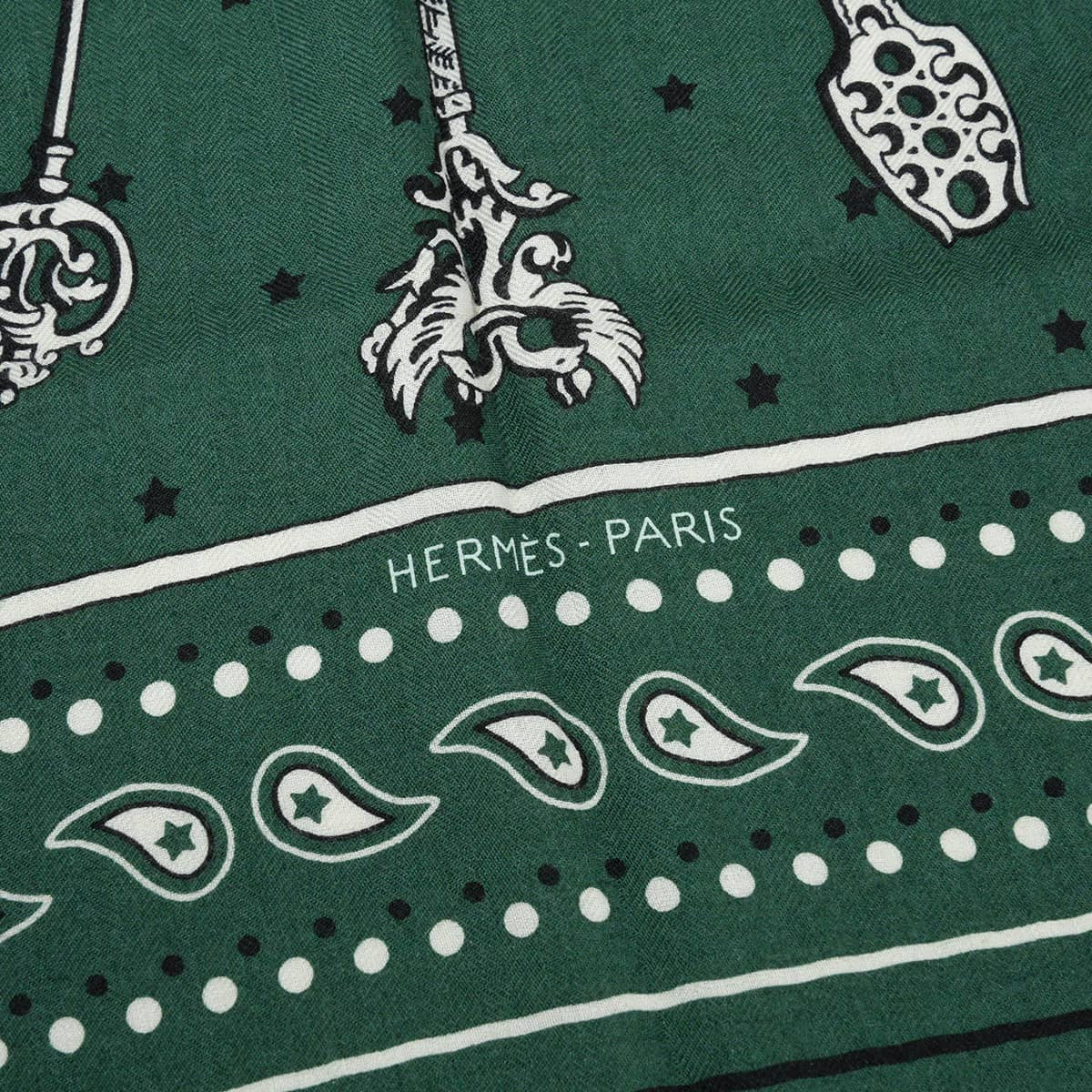 [Pre-loved] 2020AW HERMES scarf Carre 140 Le Cre BandanaVeil/Black/White Cashmere/Silk H1041001[LIKE NEW][Authentic]