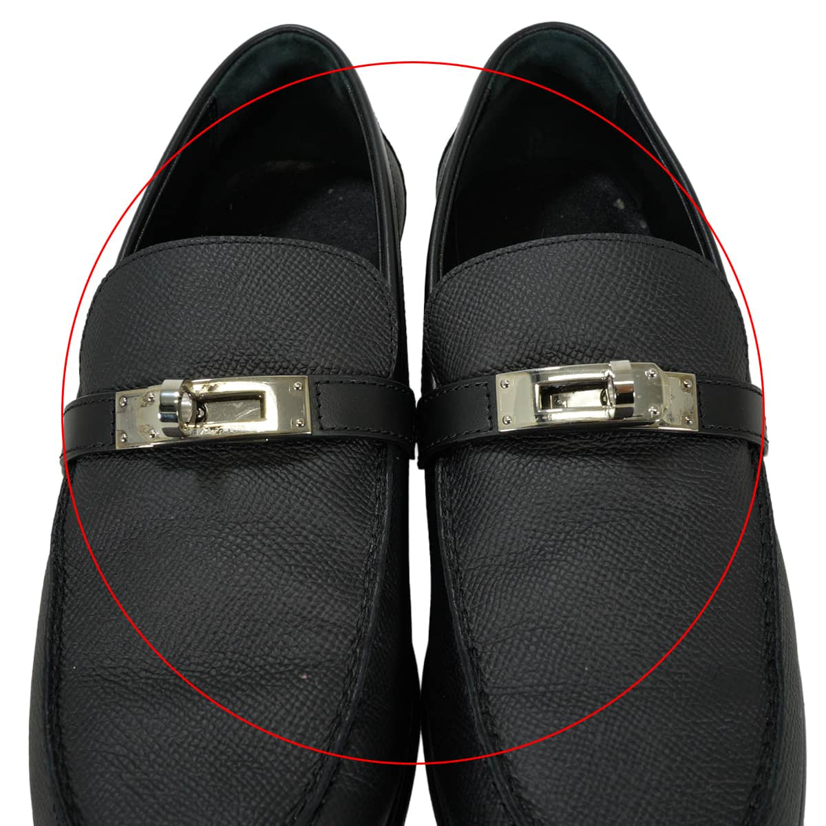 [Pre-loved] 2022AW HERMES loafers Moccasin Destin Noir (Black) Veau Epsom calf #37 Silver HW[LIKE NEW][Authentic]
