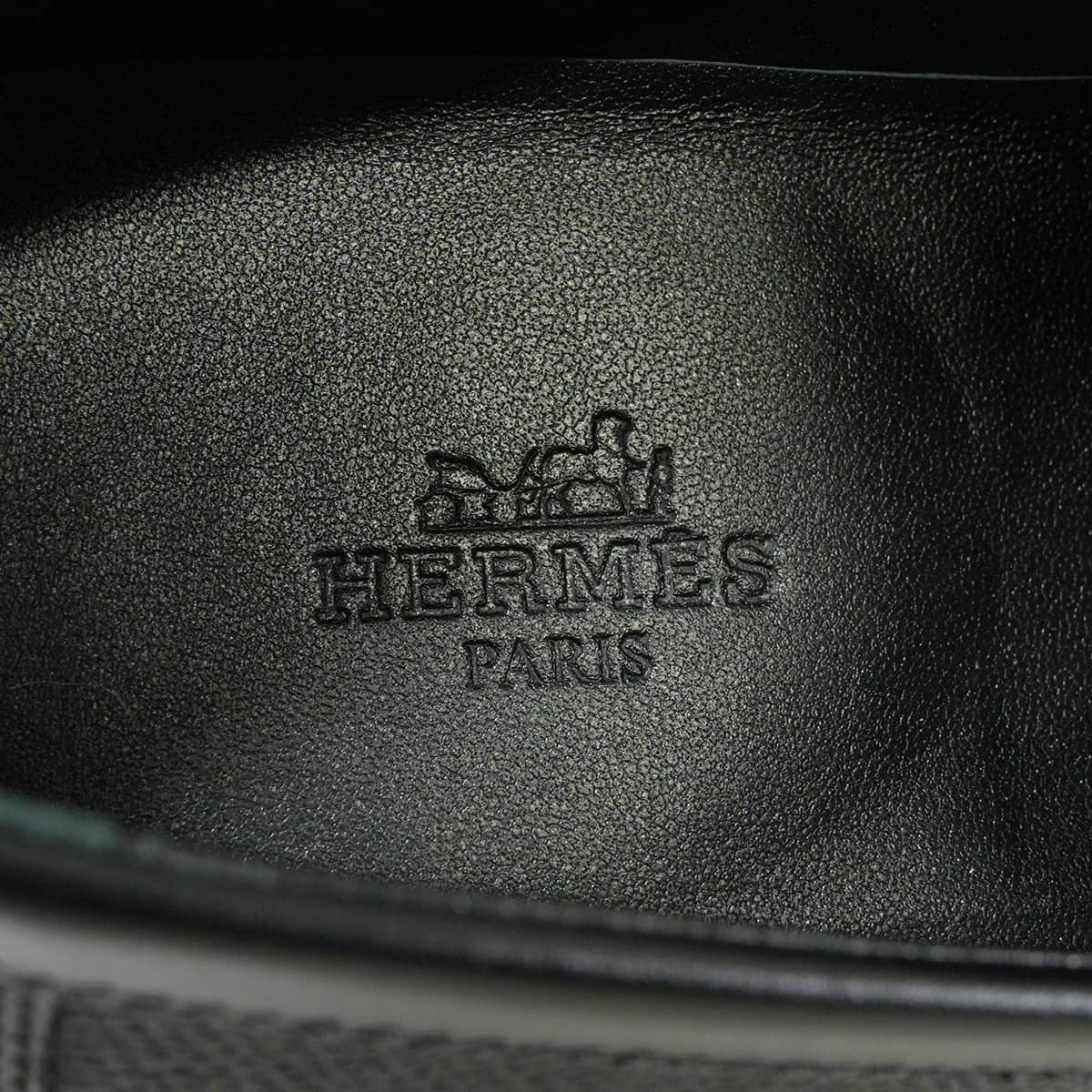 [Pre-loved] 2022AW HERMES loafers Moccasin Destin Noir (Black) Veau Epsom calf #37 Silver HW[LIKE NEW][Authentic]
