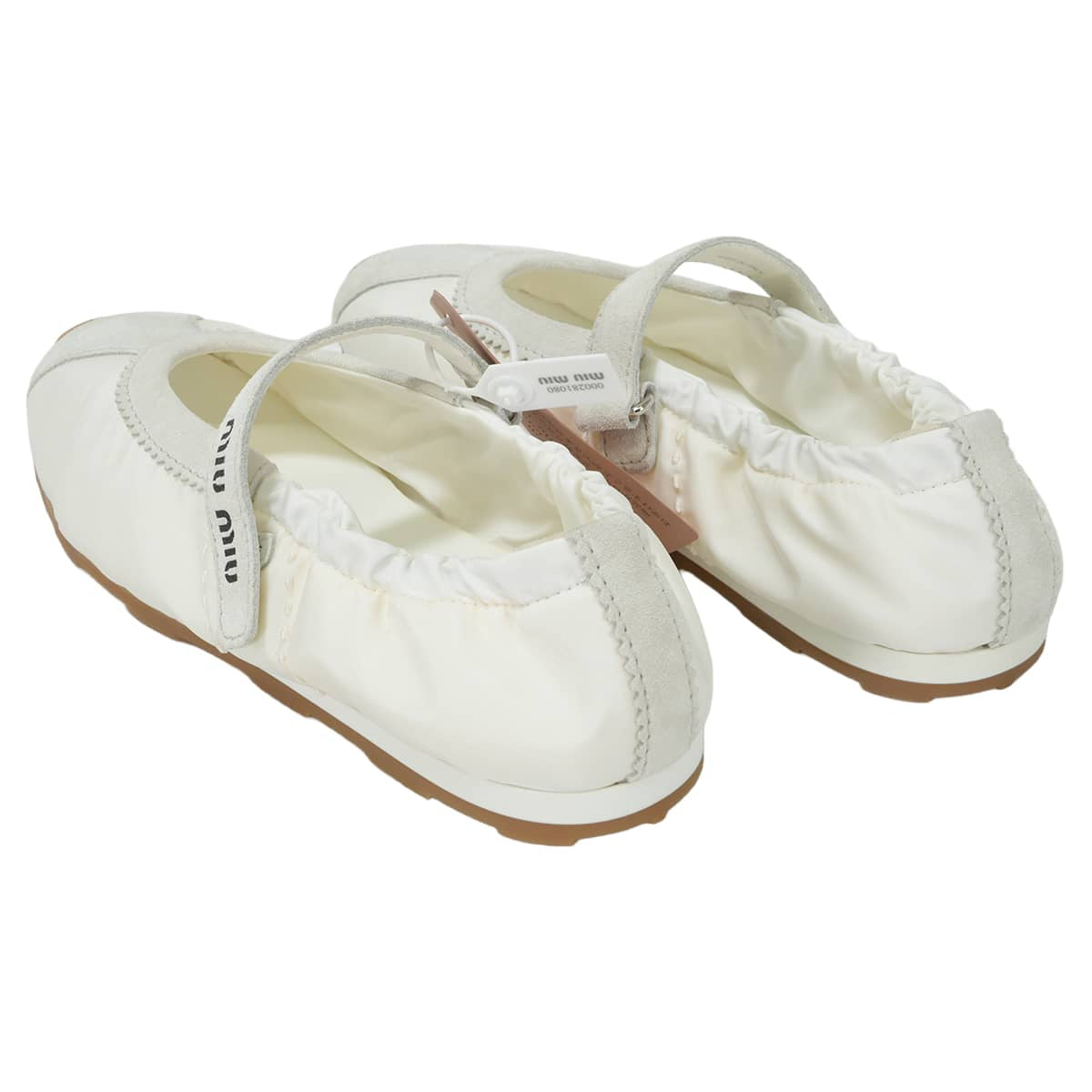 Miu Miu ballet shoes(flat shoes) Plume Ballerina Blanc (White) Technical fabric/suede #37 5F370E_D7C_F0009_F-D005[EXCELLENT][Authentic]