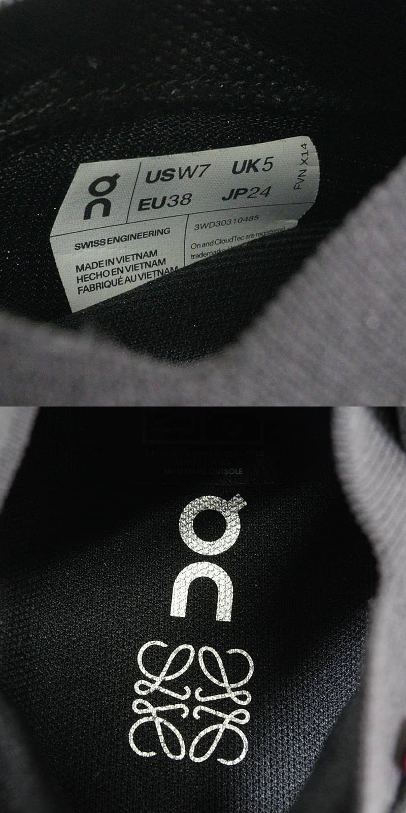 [Pre-loved] LOEWE sneakers On collaboration CloudTilt Noir (Black) Polyester EVA foam #38 3WD30310485[LIKE NEW][Authentic]