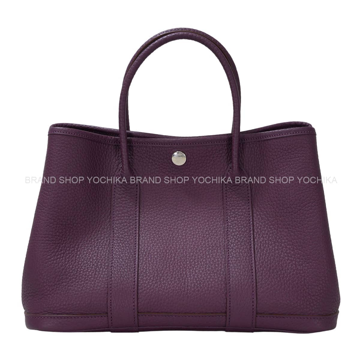[Pre-loved] HERMES tote bag Garden Party 30 TPM All Leather Cassis Veau Negonda Silver HW Stamp □O[LIKE NEW][Authentic]