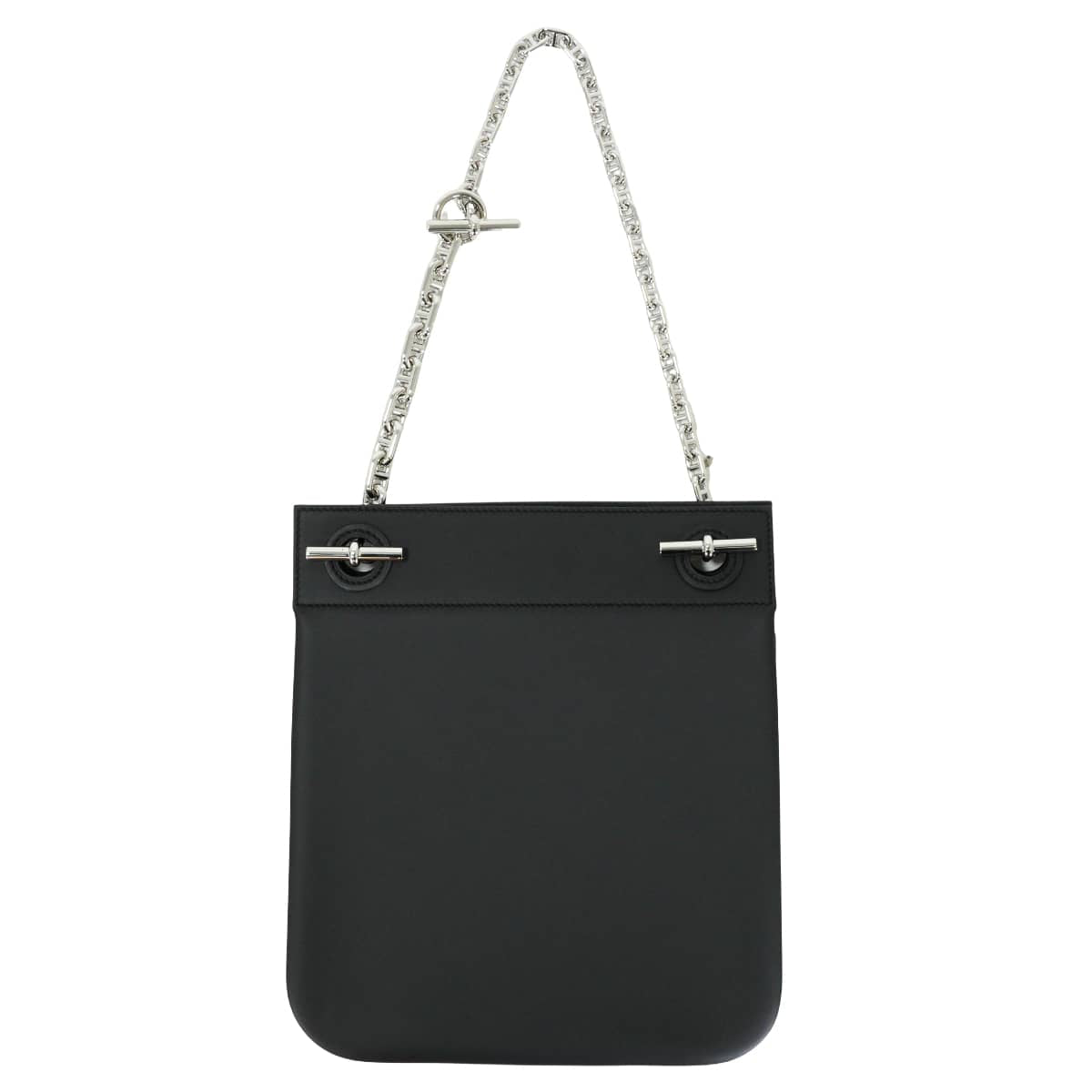 HERMES Shoulder bag Poche Cliquetis Noir (Black) Veau Swift Silver HW Stamp G[BRAND NEW][Authentic]