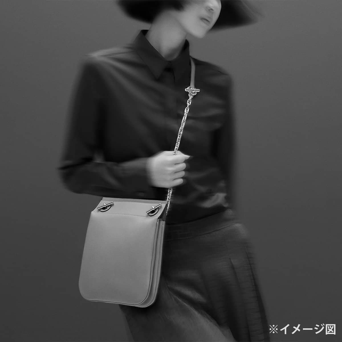 HERMES Shoulder bag Poche Cliquetis Noir (Black) Veau Swift Silver HW Stamp G[BRAND NEW][Authentic]