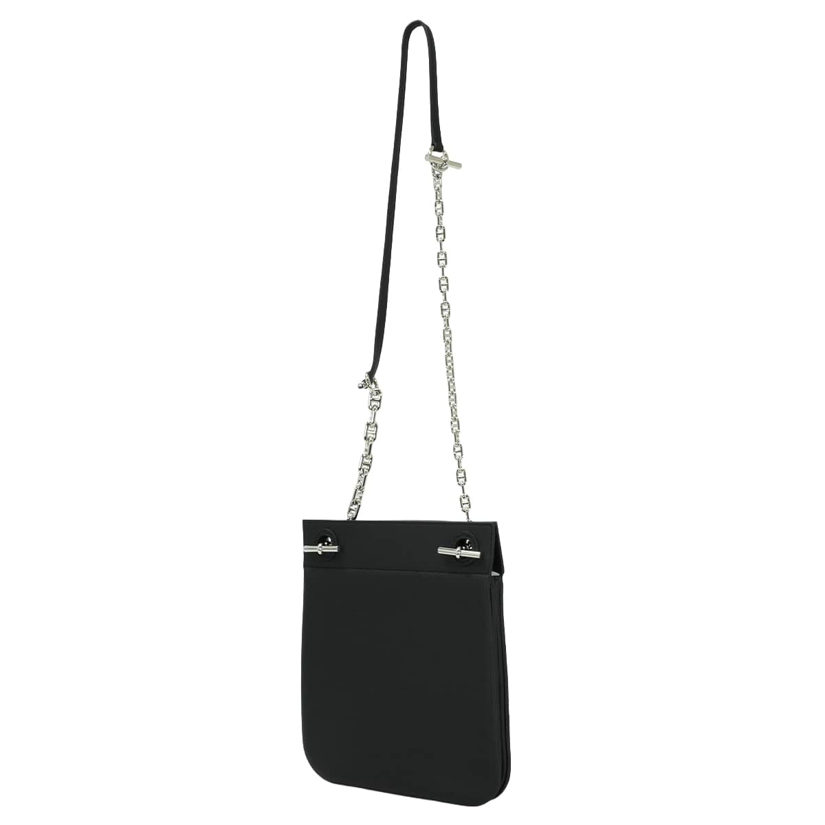 HERMES Shoulder bag Poche Cliquetis Noir (Black) Veau Swift Silver HW Stamp G[BRAND NEW][Authentic]