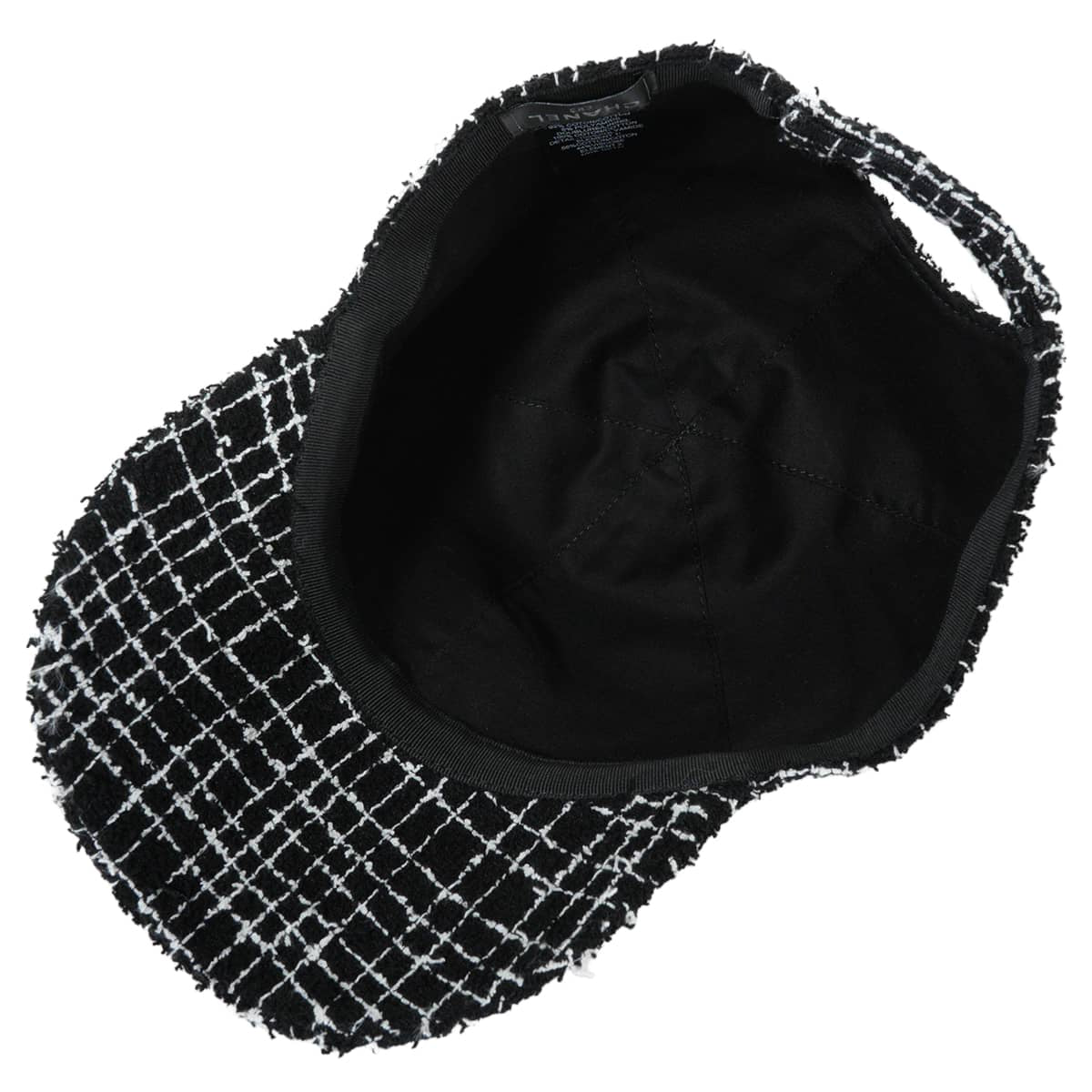 2023AW CHANEL cap Hat base tweed COCO Mark #55 Noir (Black)/Blanc (White) Cotton polyamide AA9468[EXCELLENT][Authentic]