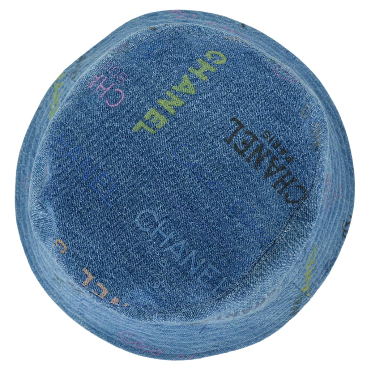 2022SS CHANEL hat Bucket hat denim crusher logo #L Blue/Multicolor Cotton AA8086[EXCELLENT][Authentic]