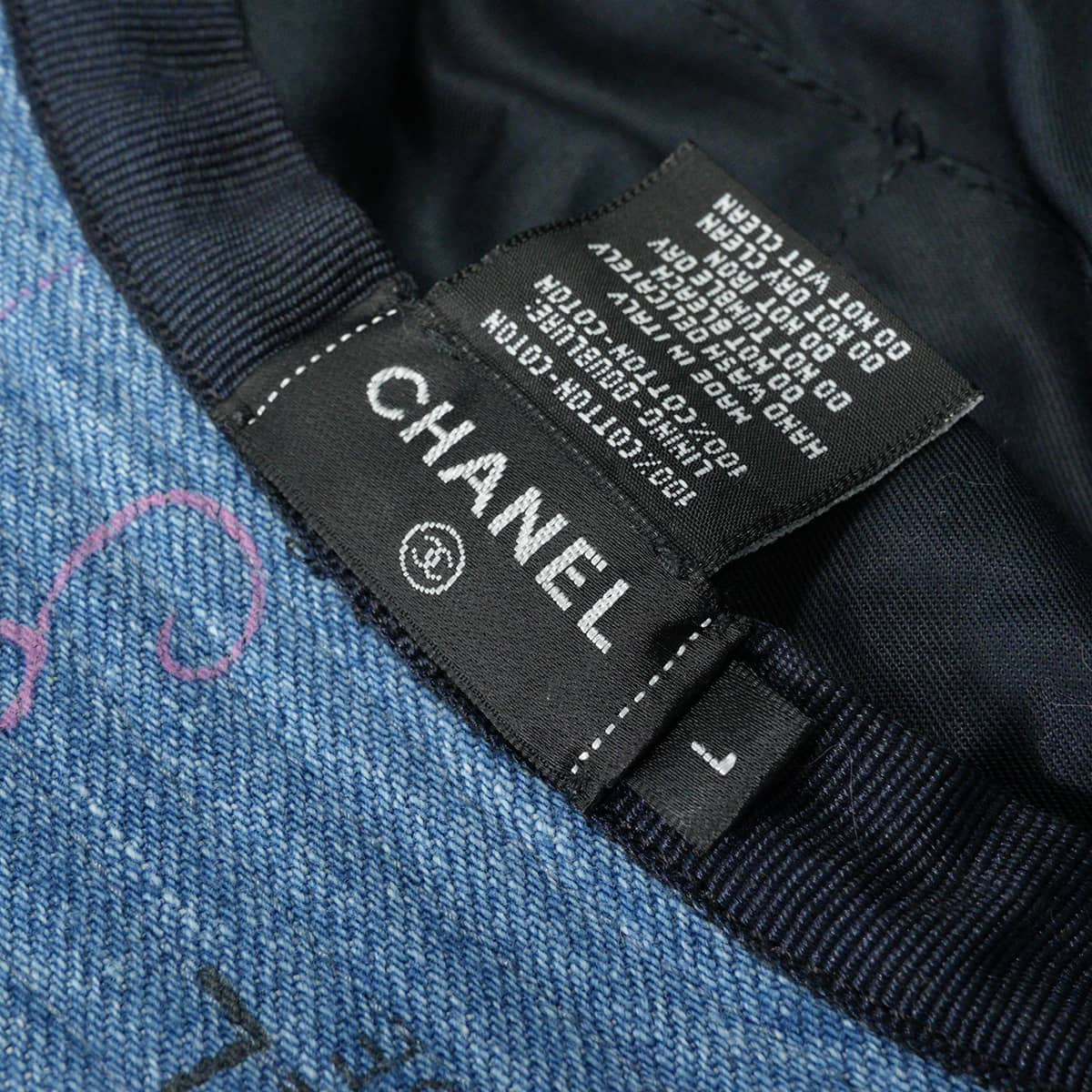 2022SS CHANEL hat Bucket hat denim crusher logo #L Blue/Multicolor Cotton AA8086[EXCELLENT][Authentic]