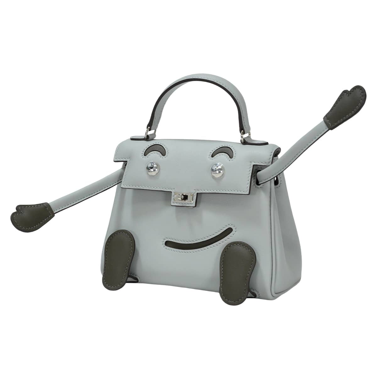 HERMES Handbag Kelly Doll Bleu Glacier/Vert maquis Veau Swift Silver HW Stamp G[BRAND NEW][Authentic]
