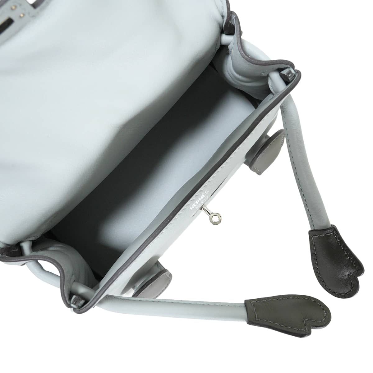 HERMES Handbag Kelly Doll Bleu Glacier/Vert maquis Veau Swift Silver HW Stamp G[BRAND NEW][Authentic]