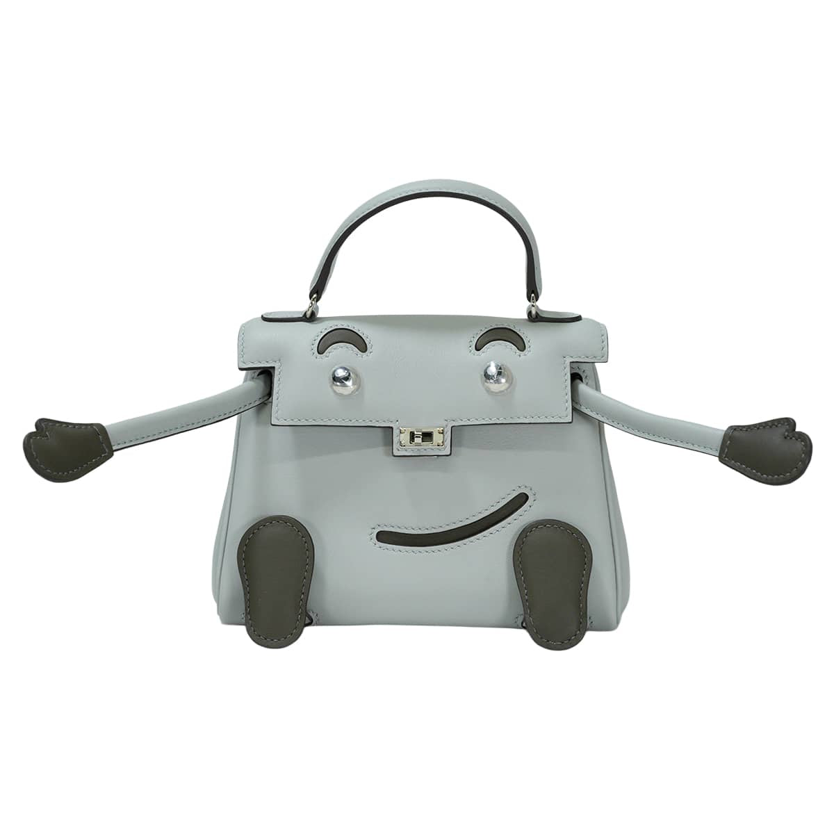 HERMES Handbag Kelly Doll Bleu Glacier/Vert maquis Veau Swift Silver HW Stamp G[BRAND NEW][Authentic]