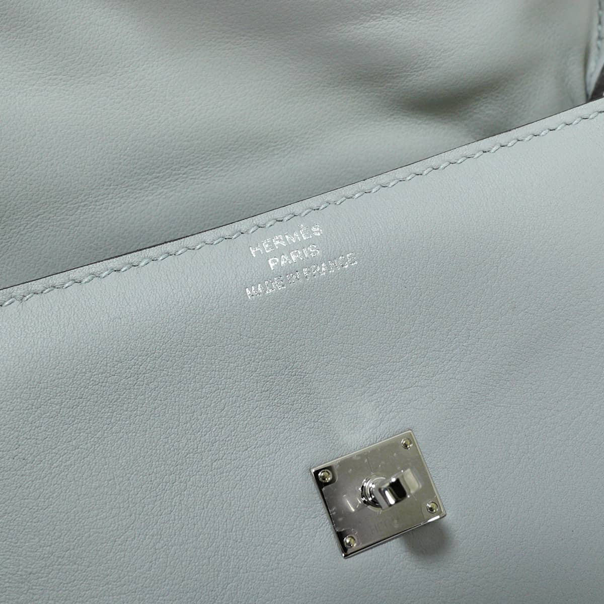 HERMES Handbag Kelly Doll Bleu Glacier/Vert maquis Veau Swift Silver HW Stamp G[BRAND NEW][Authentic]