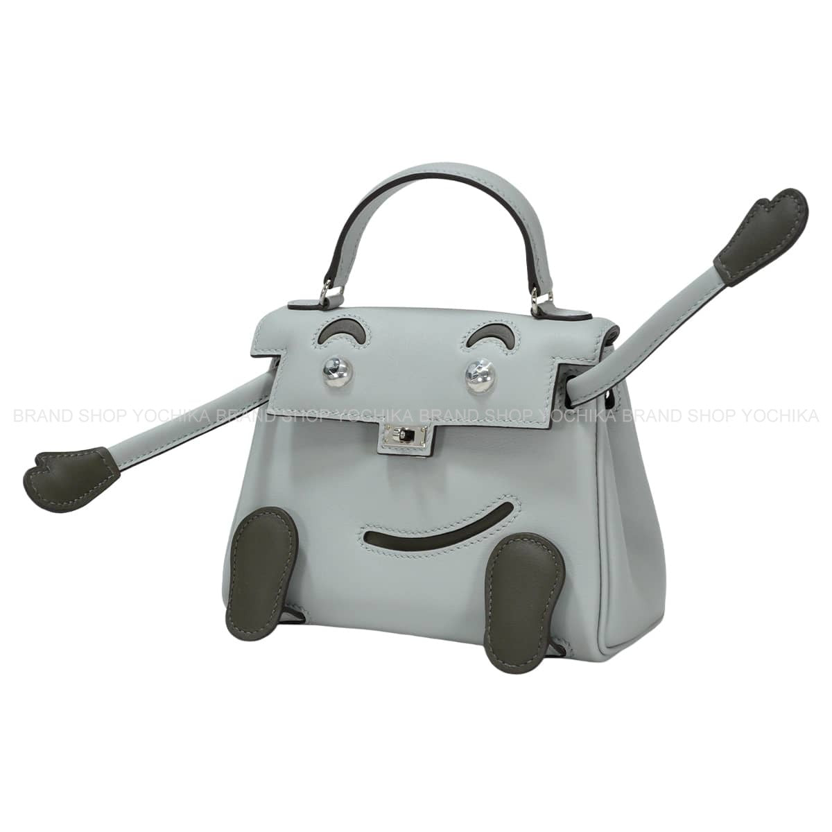 HERMES Handbag Kelly Doll Bleu Glacier/Vert maquis Veau Swift Silver HW Stamp G[BRAND NEW][Authentic]