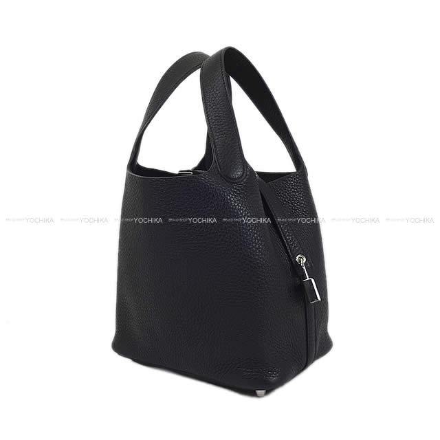 HERMES Handbag Picotin Lock 18 PM Noir (Black) Taurillon Clemence Silver HW Stamp W[BRAND NEW][Authentic]