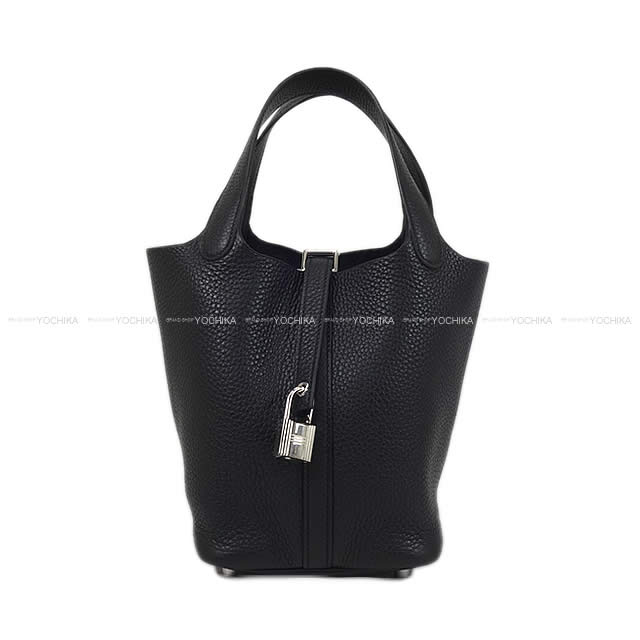 HERMES Handbag Picotin Lock 18 PM Noir (Black) Taurillon Clemence Silver HW Stamp W[BRAND NEW][Authentic]