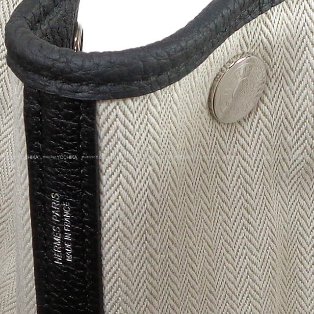 HERMES tote bag Garden Party 36 PM All Leather Noir (Black) Veau Negonda Silver HW Stamp B[BRAND NEW][Authentic]