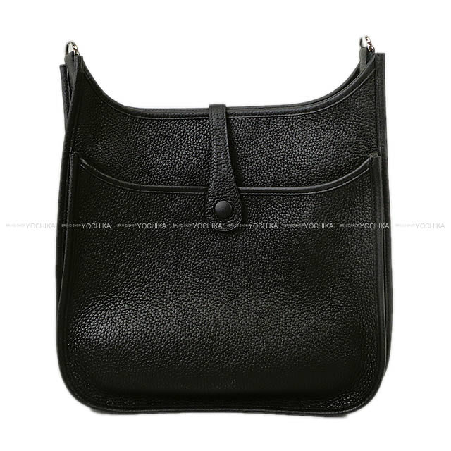 HERMES Shoulder bag Evelyne 29 PM Noir (Black) Taurillon Clemence Silver HW Stamp B[BRAND NEW][Authentic]