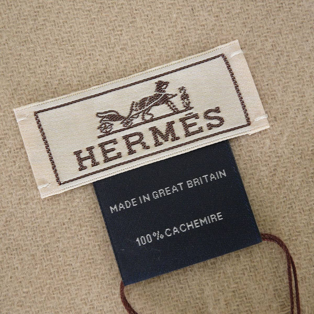 HERMES muffler Bicolor Recto-Verso Reversible Marron Grace/Craie Cashmere100% H393850T 13[BRAND NEW][Authentic]