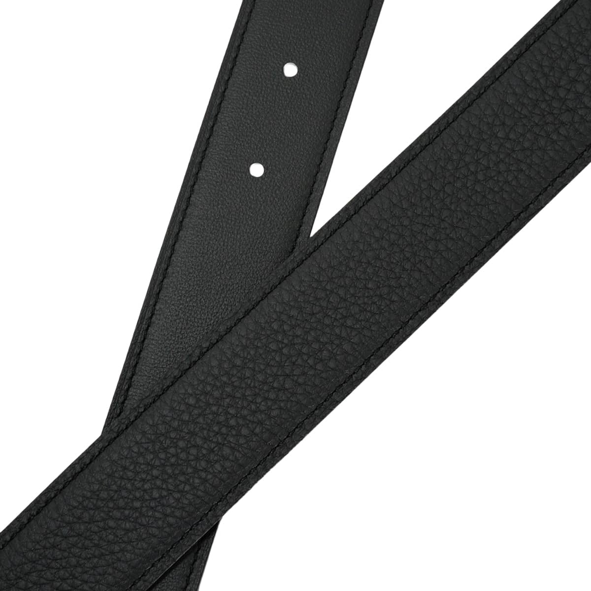 HERMES belt H Belt Constance 32 Reversible Noir (Black) Veau Togo/Veau Swift #90 Mat Silver HW Stamp W[BRAND NEW][Authentic]