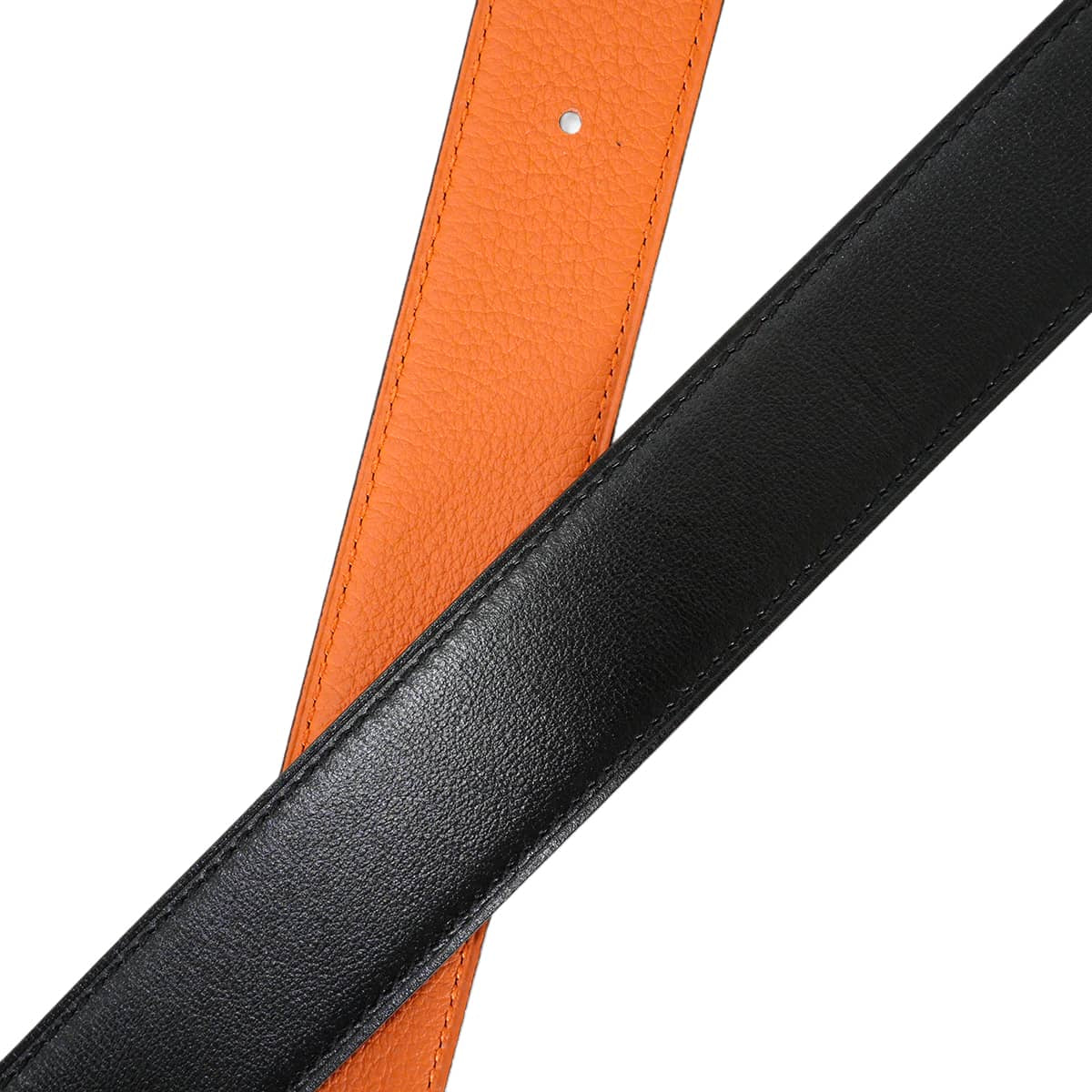 HERMES belt H Belt Constance 32 Reversible Orange/Noir (Black) Veau Togo/Box Calf #85 Gold HW Stamp W[BRAND NEW][Authentic]