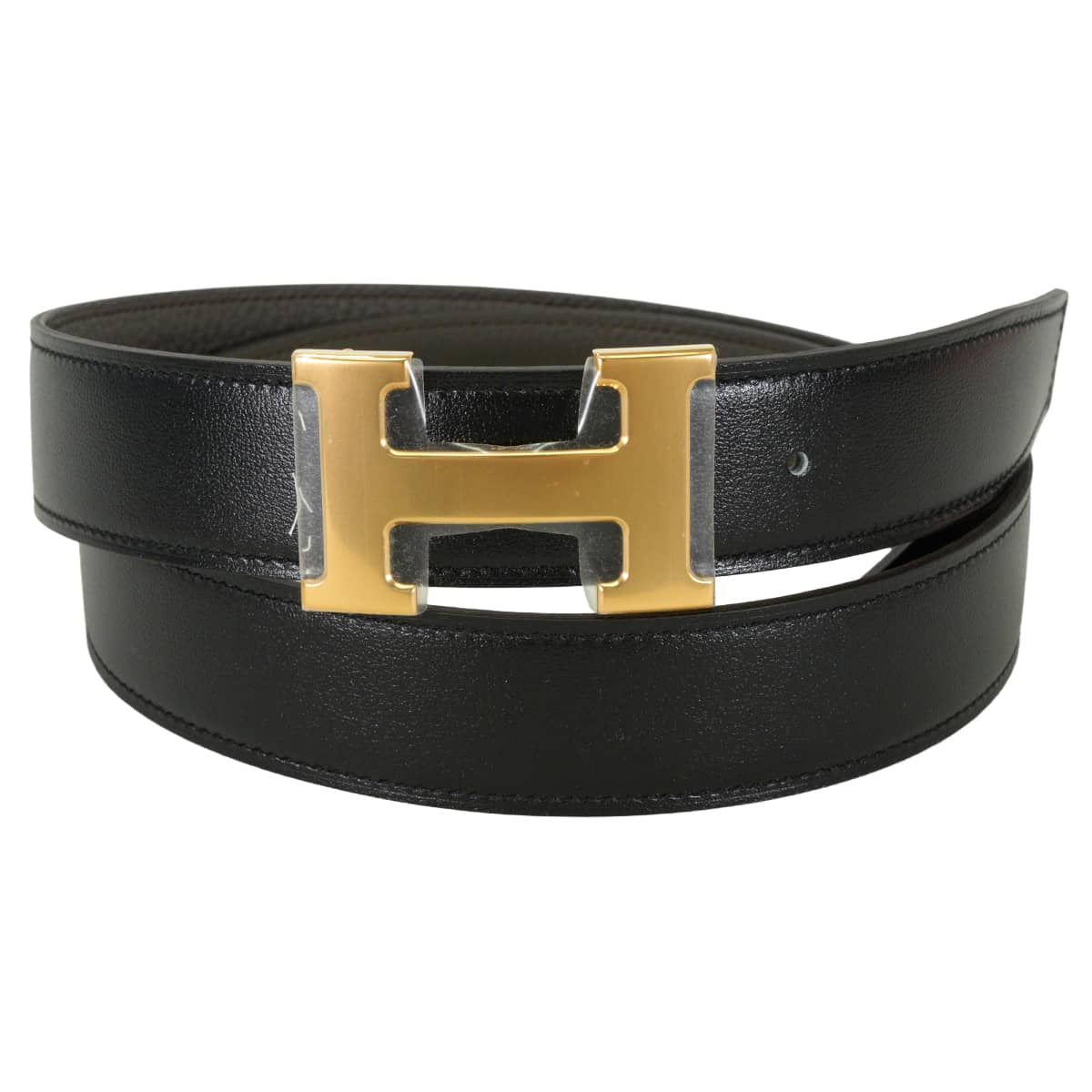 HERMES belt H Belt Constance 32 Reversible Etain/Noir (Black) Veau Togo/Box Calf #90 Gold HW Stamp K[BRAND NEW][Authentic]