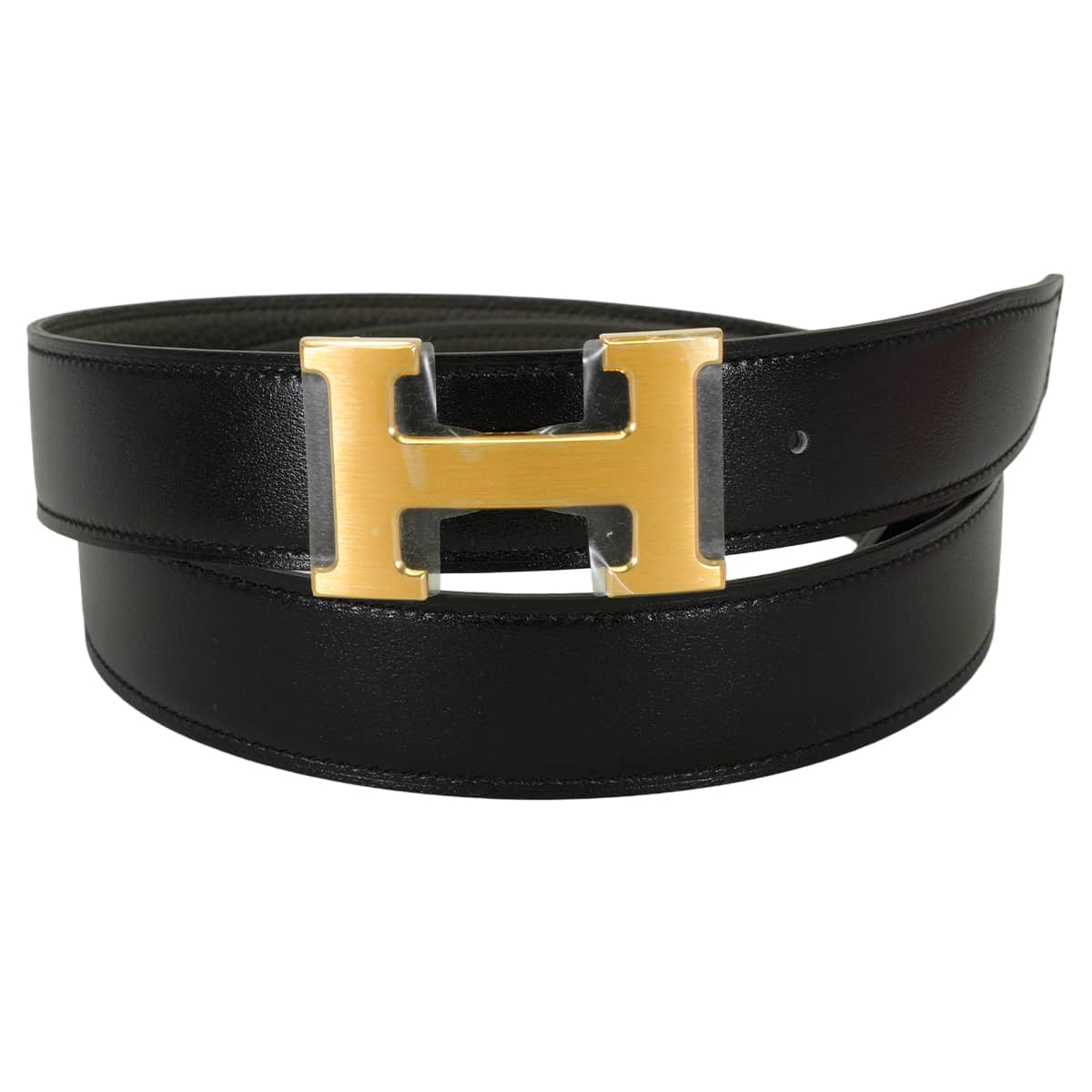 HERMES belt H Belt Constance 32 Reversible Etain/Noir (Black) Veau Togo/Box Calf #90 Mat Gold HW Stamp K[BRAND NEW][Authentic]