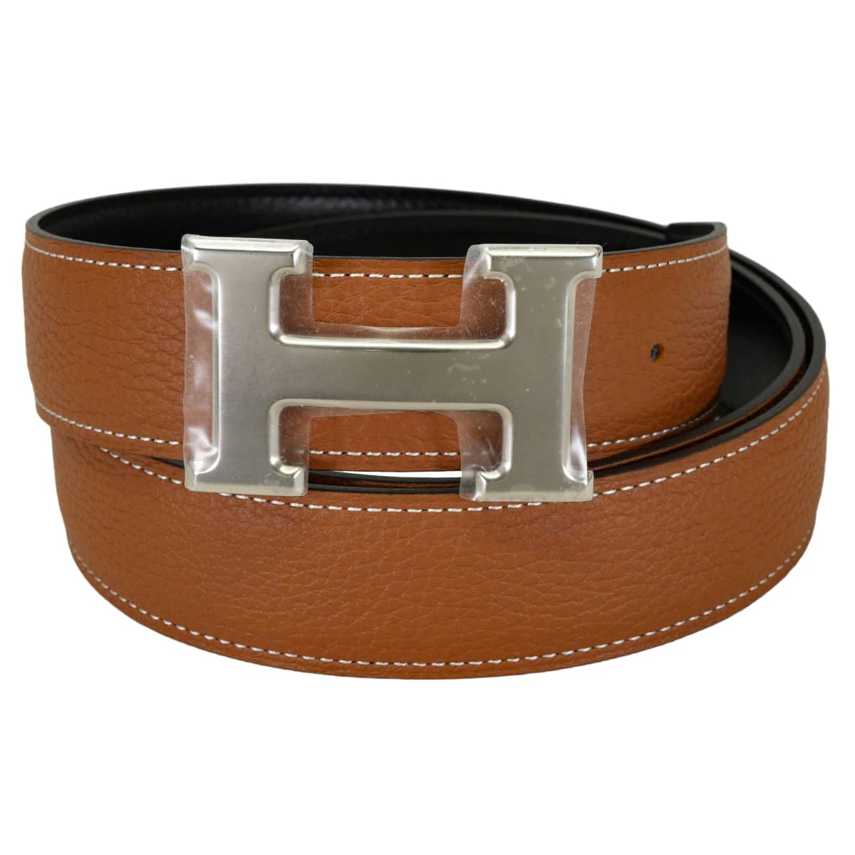 HERMES belt H Belt Constance 32 Reversible Gold/Noir (Black) Veau Togo/Box Calf #90 Silver HW Stamp K[BRAND NEW][Authentic]