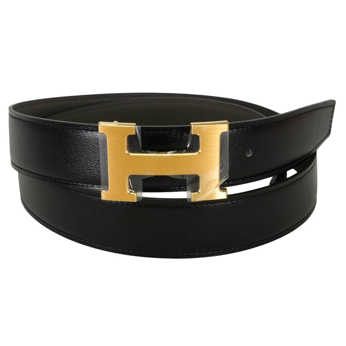 HERMES belt H Belt Constance 32 Reversible Etain/Noir (Black) Veau Togo/Box Calf #95 Mat Gold HW Stamp K[BRAND NEW][Authentic]