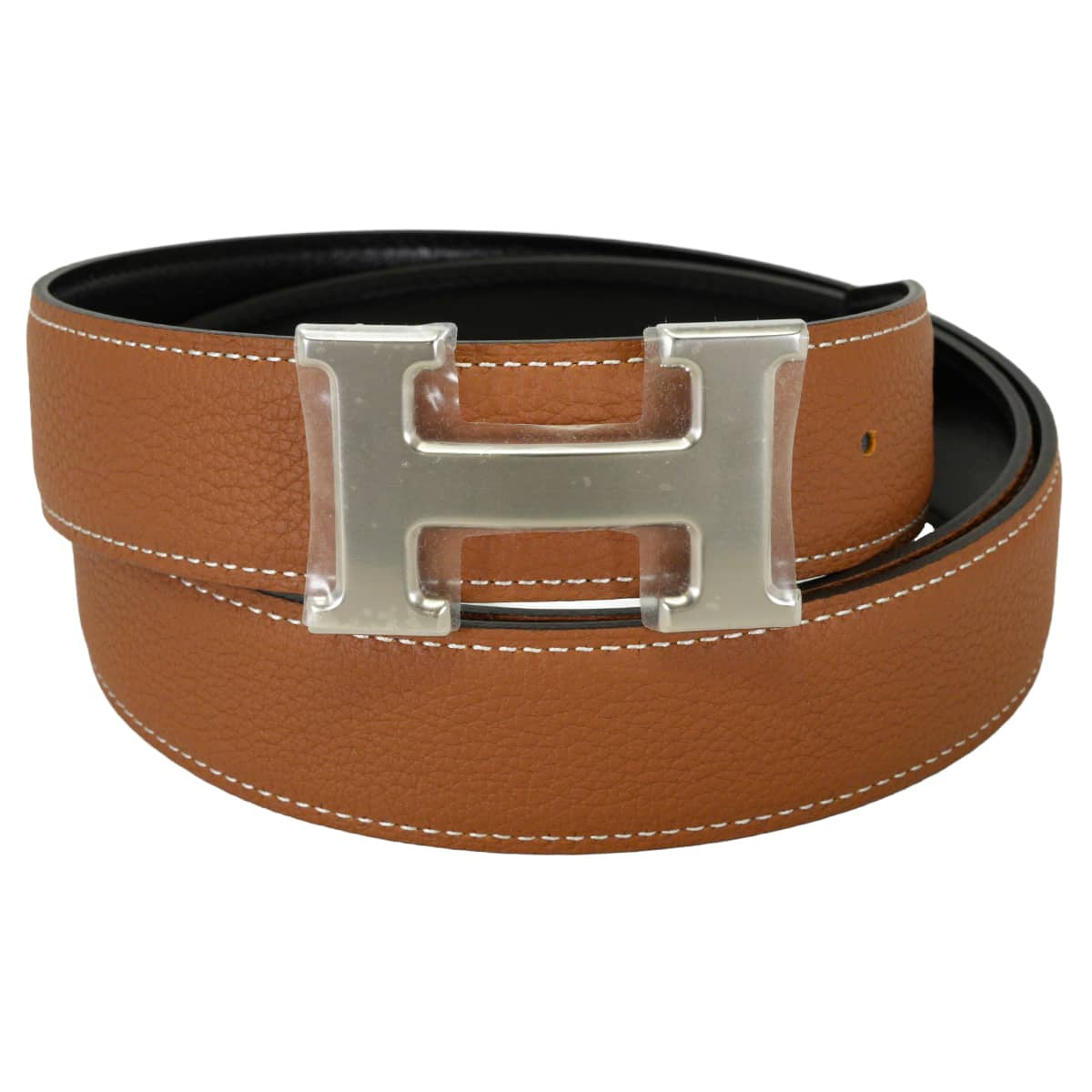 HERMES belt H Belt Constance 32 Reversible Gold/Noir (Black) Veau Togo/Box Calf #95 Silver HW Stamp K[BRAND NEW][Authentic]